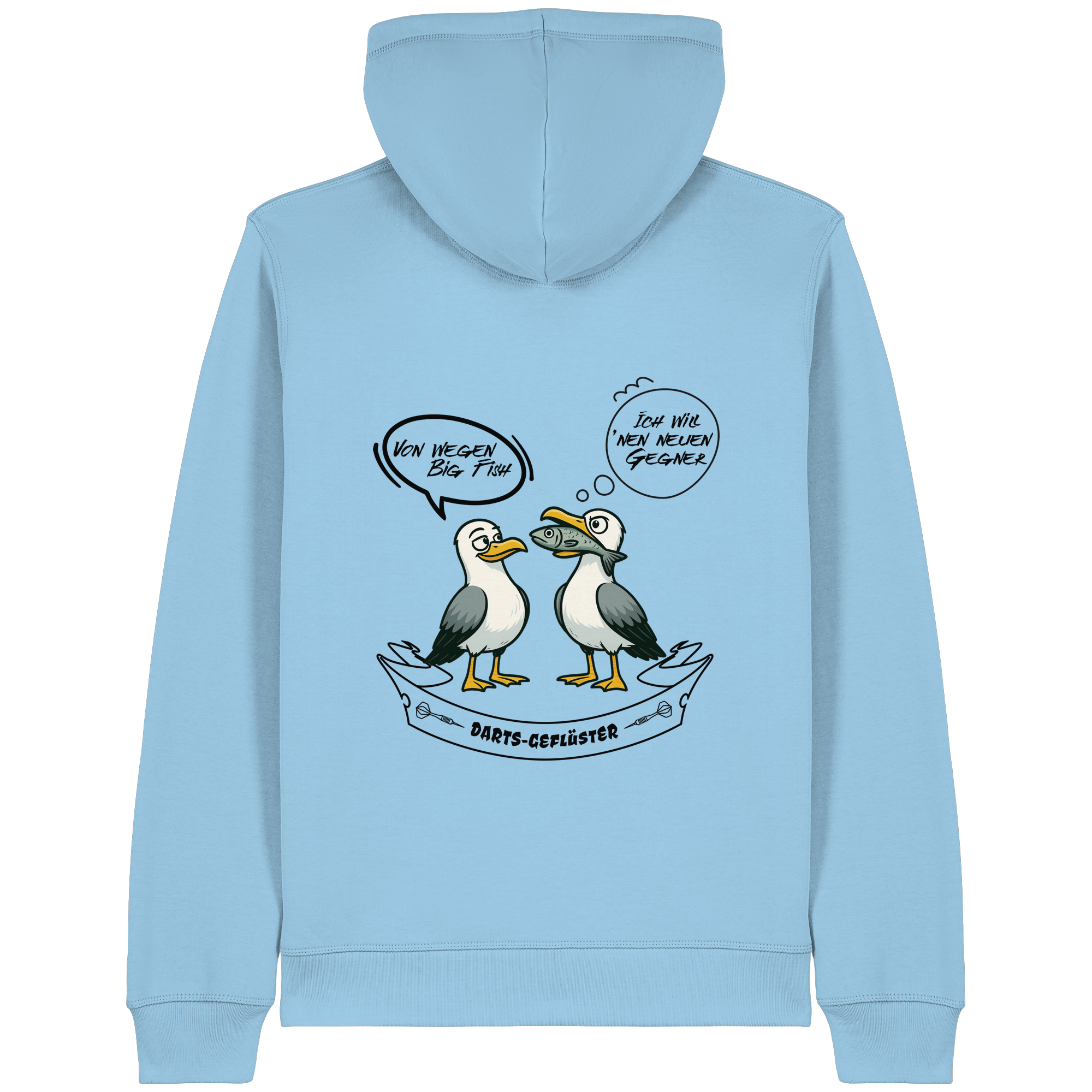 Darts-Kapuzenjacke Motiv "Big Fish" (Druck hinten)