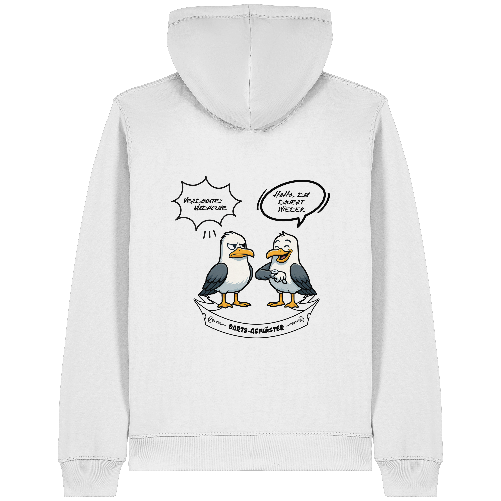 Darts-Kapuzenjacke Motiv "Madhouse" (Druck hinten)