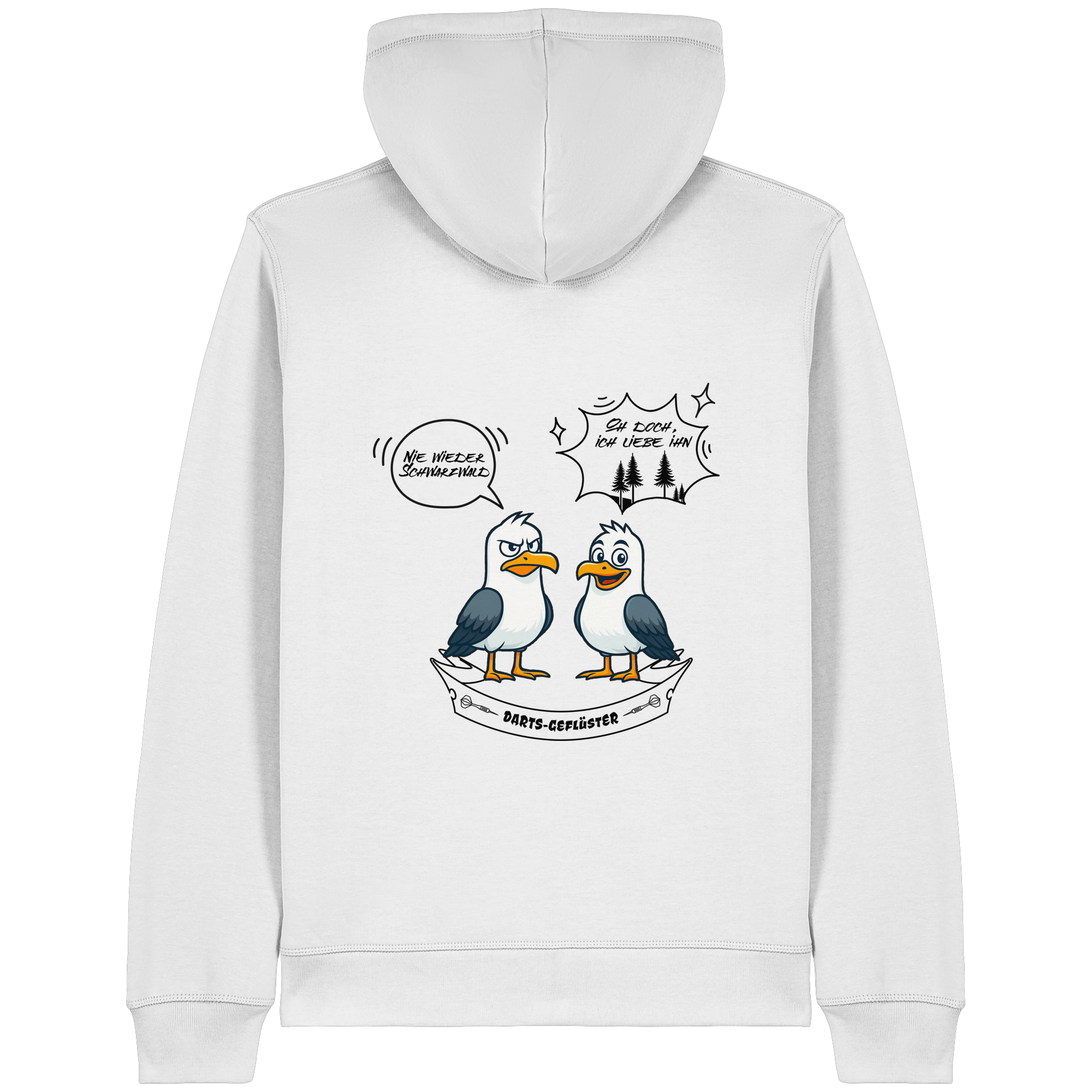 Darts-Kapuzenjacke Motiv "Schwarzwald" (Druck hinten)