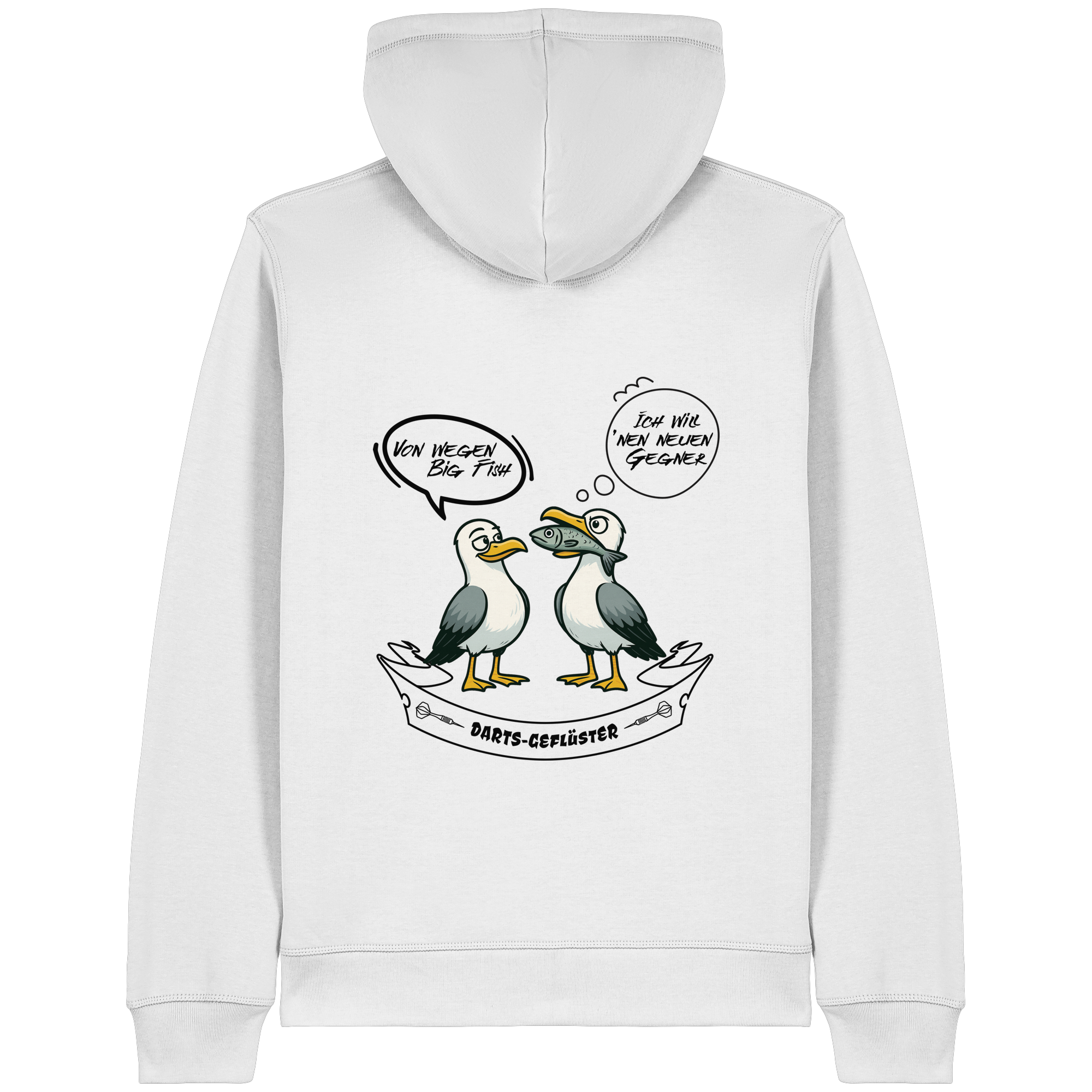 Darts-Kapuzenjacke Motiv "Big Fish" (Druck hinten)