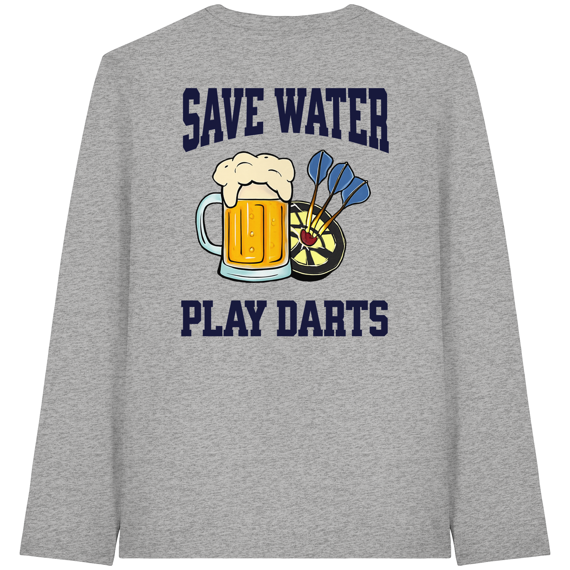 Darts-Langarmshirt Motiv "Save Water" (Druck hinten)