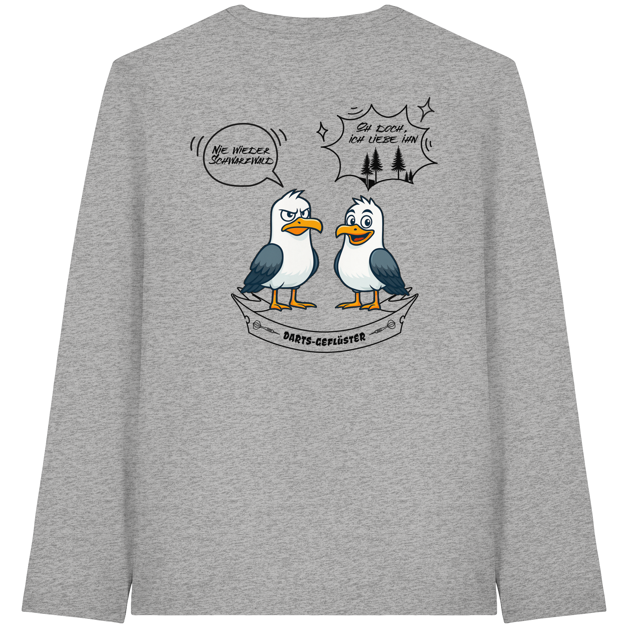 Darts-Langarmshirt Motiv "Schwarzwald" (Druck hinten)