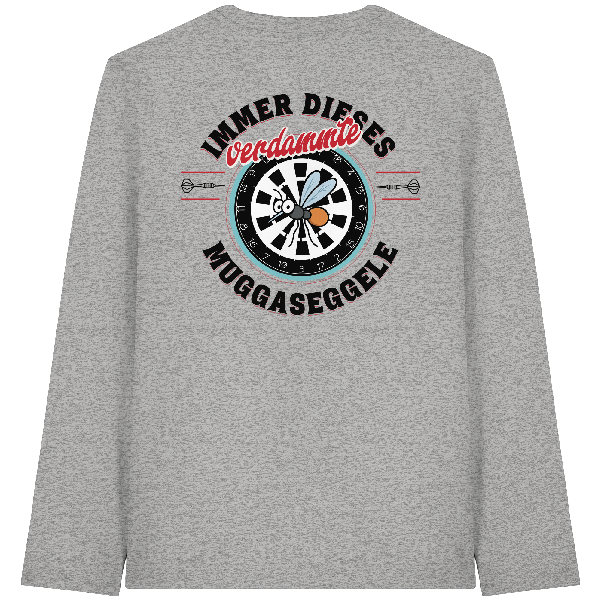 Darts-Langarmshirt Motiv "Muggaseggele" (Druck hinten)