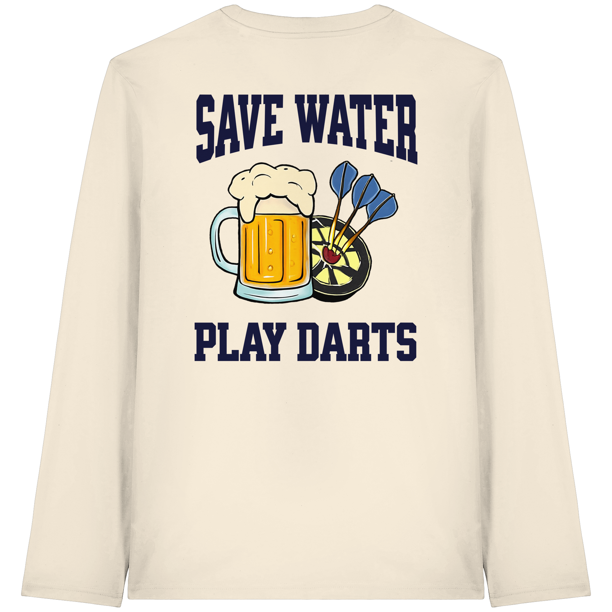 Darts-Langarmshirt Motiv "Save Water" (Druck hinten)