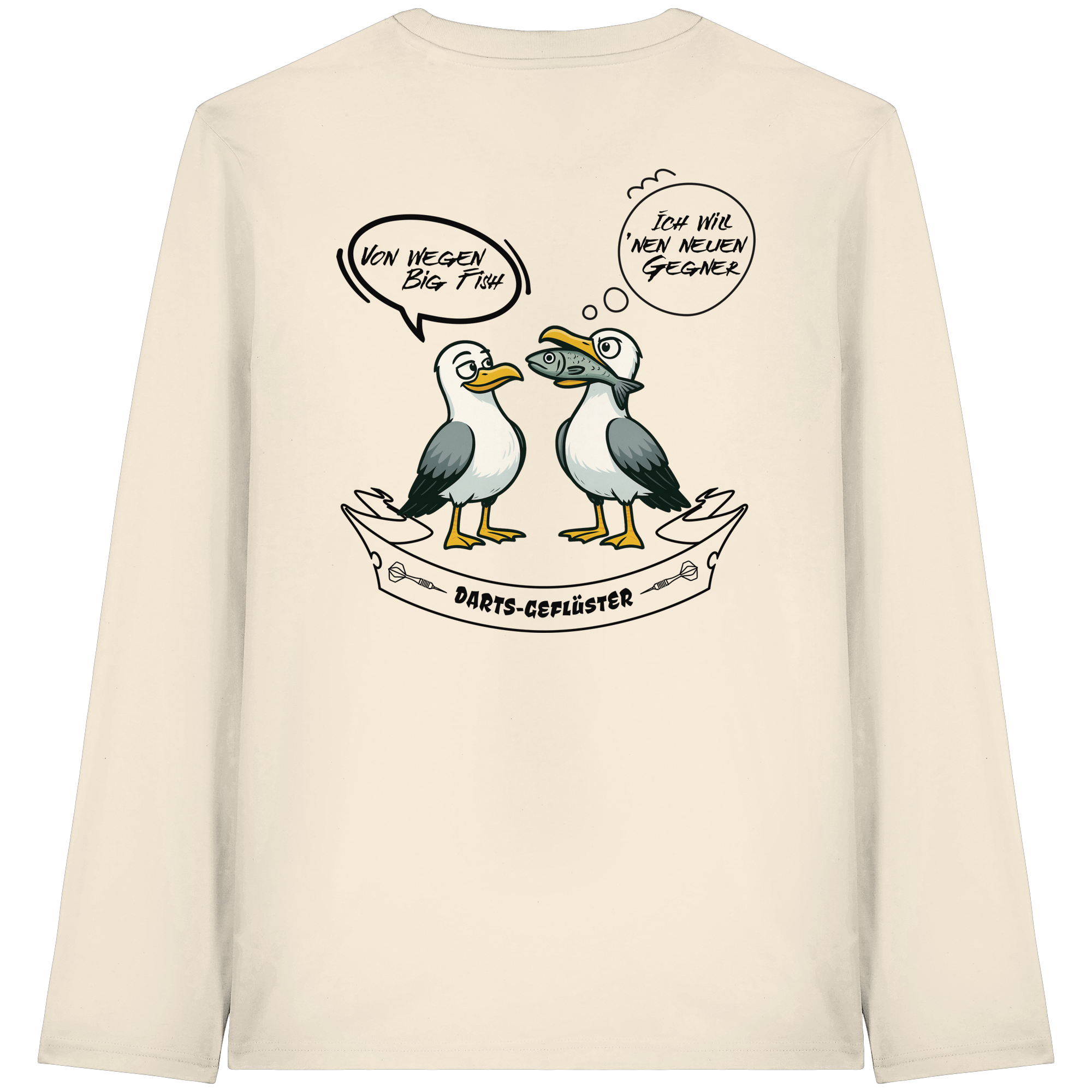 Darts-Langarmshirt Motiv "Big Fish" (Druck hinten)