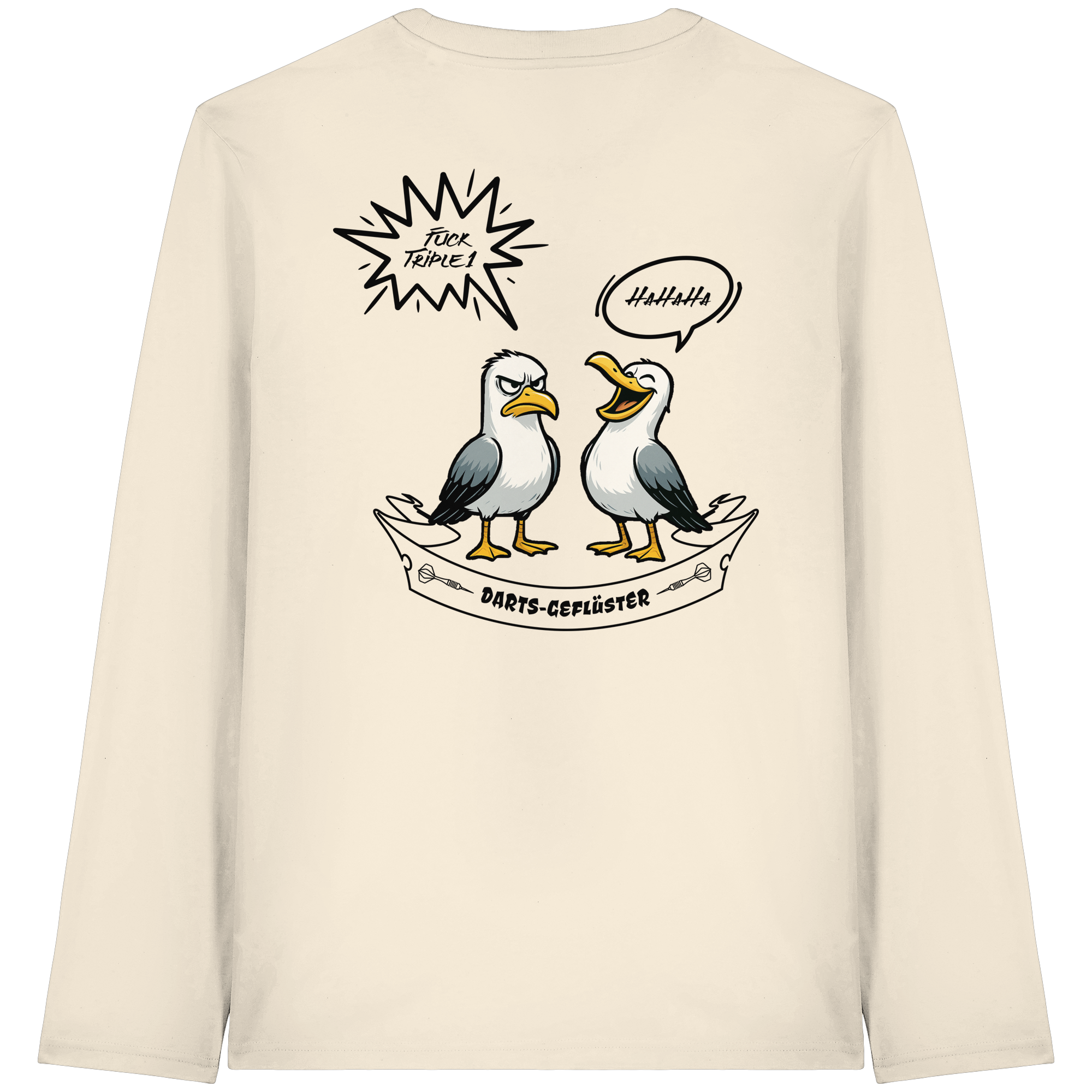 Darts-Langarmshirt Motiv "Fuck Triple 1" (Druck hinten)