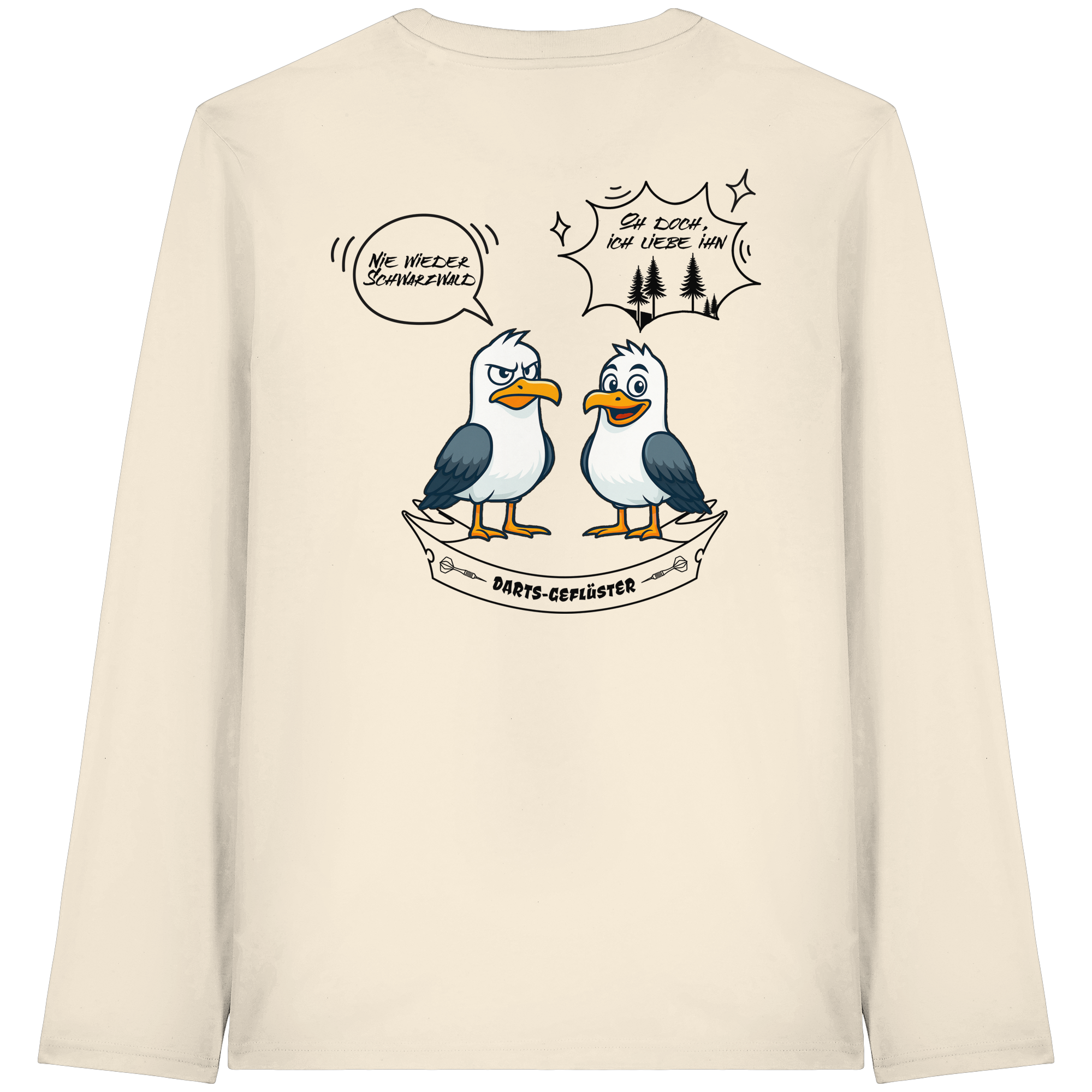 Darts-Langarmshirt Motiv "Schwarzwald" (Druck hinten)