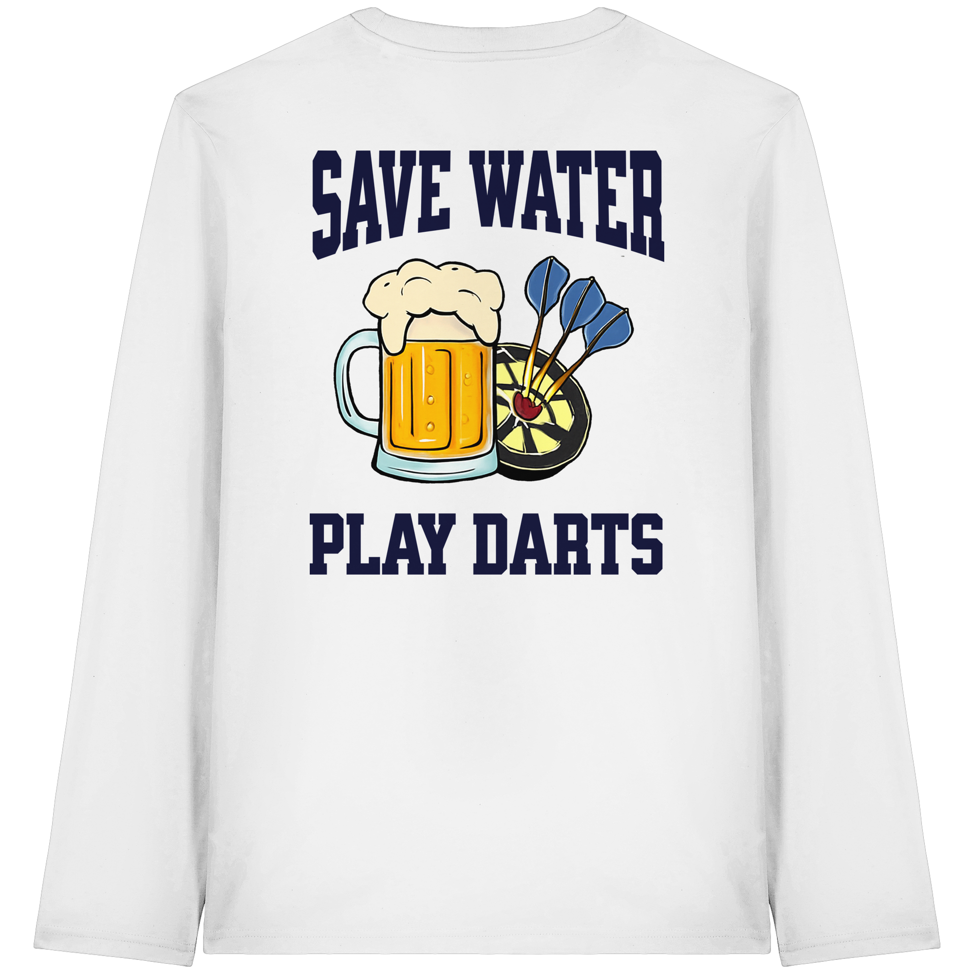 Darts-Langarmshirt Motiv "Save Water" (Druck hinten)