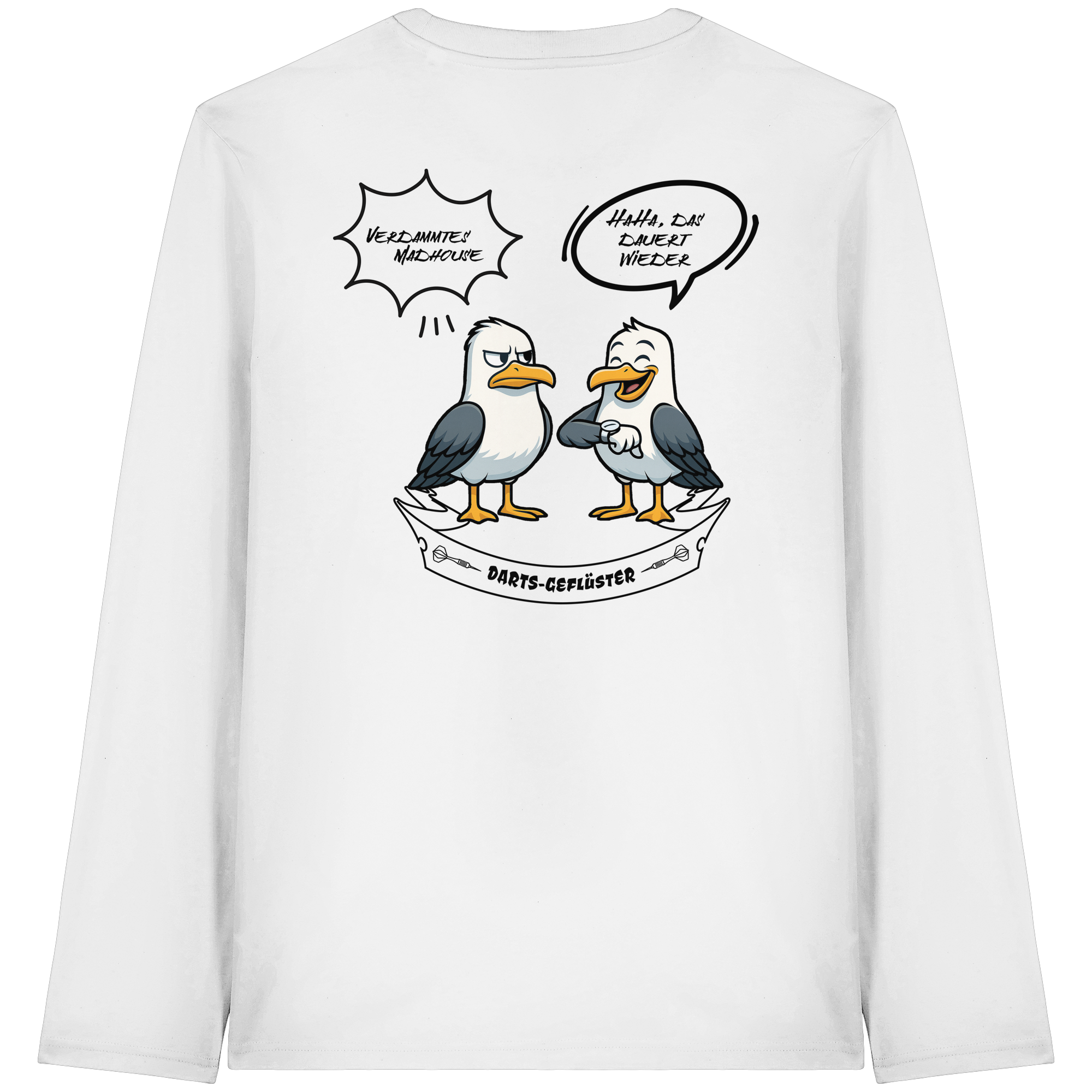 Darts-Langarmshirt Motiv "Madhouse" (Druck hinten)