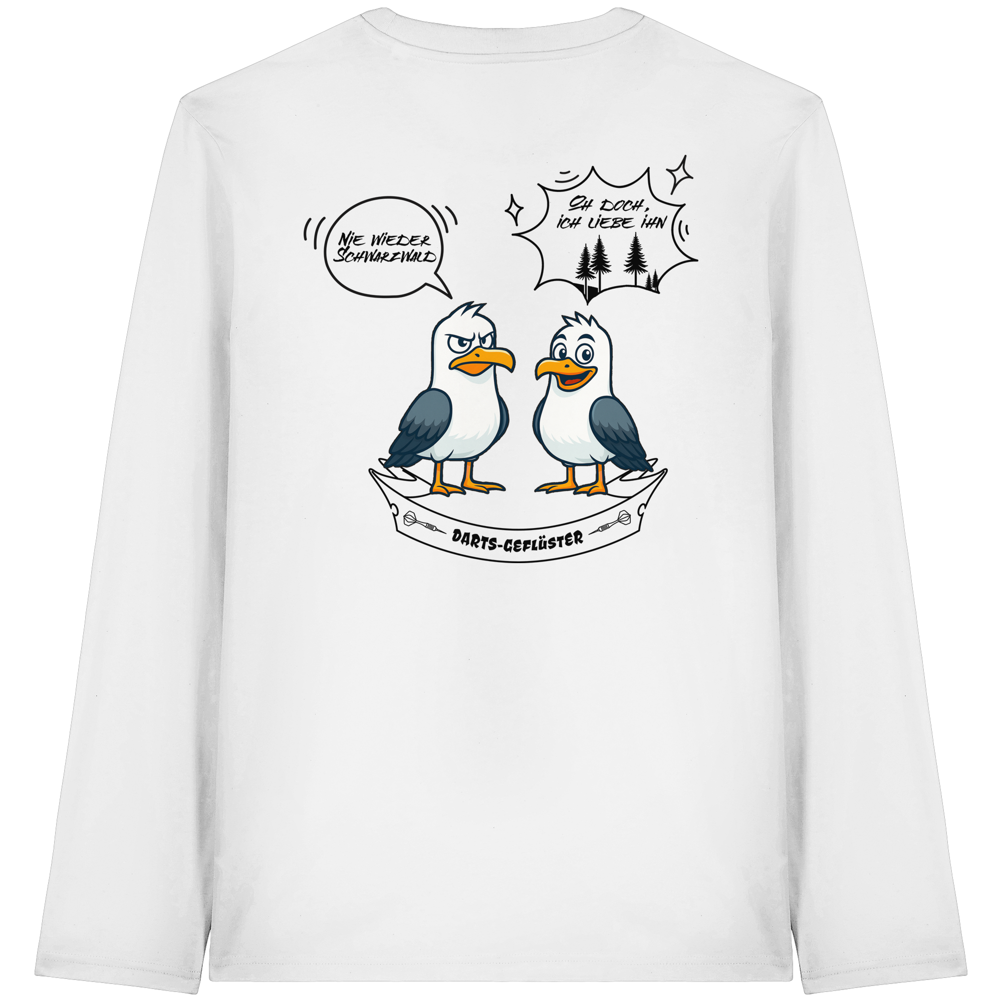Darts-Langarmshirt Motiv "Schwarzwald" (Druck hinten)