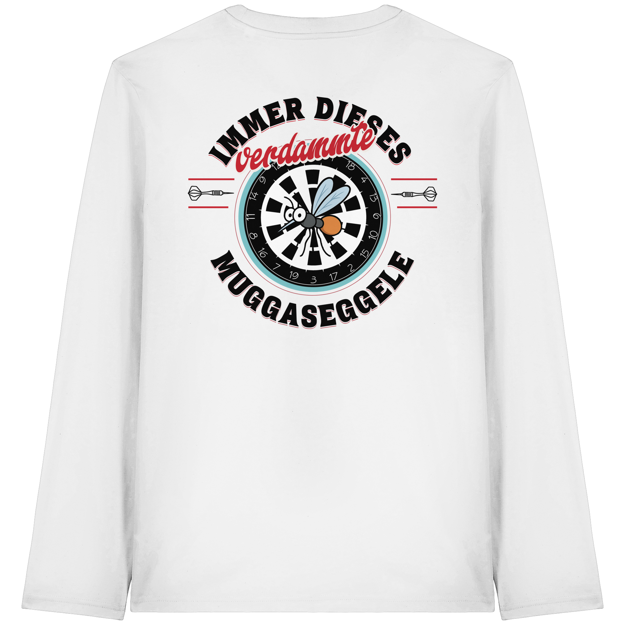 Darts-Langarmshirt Motiv "Muggaseggele" (Druck hinten)