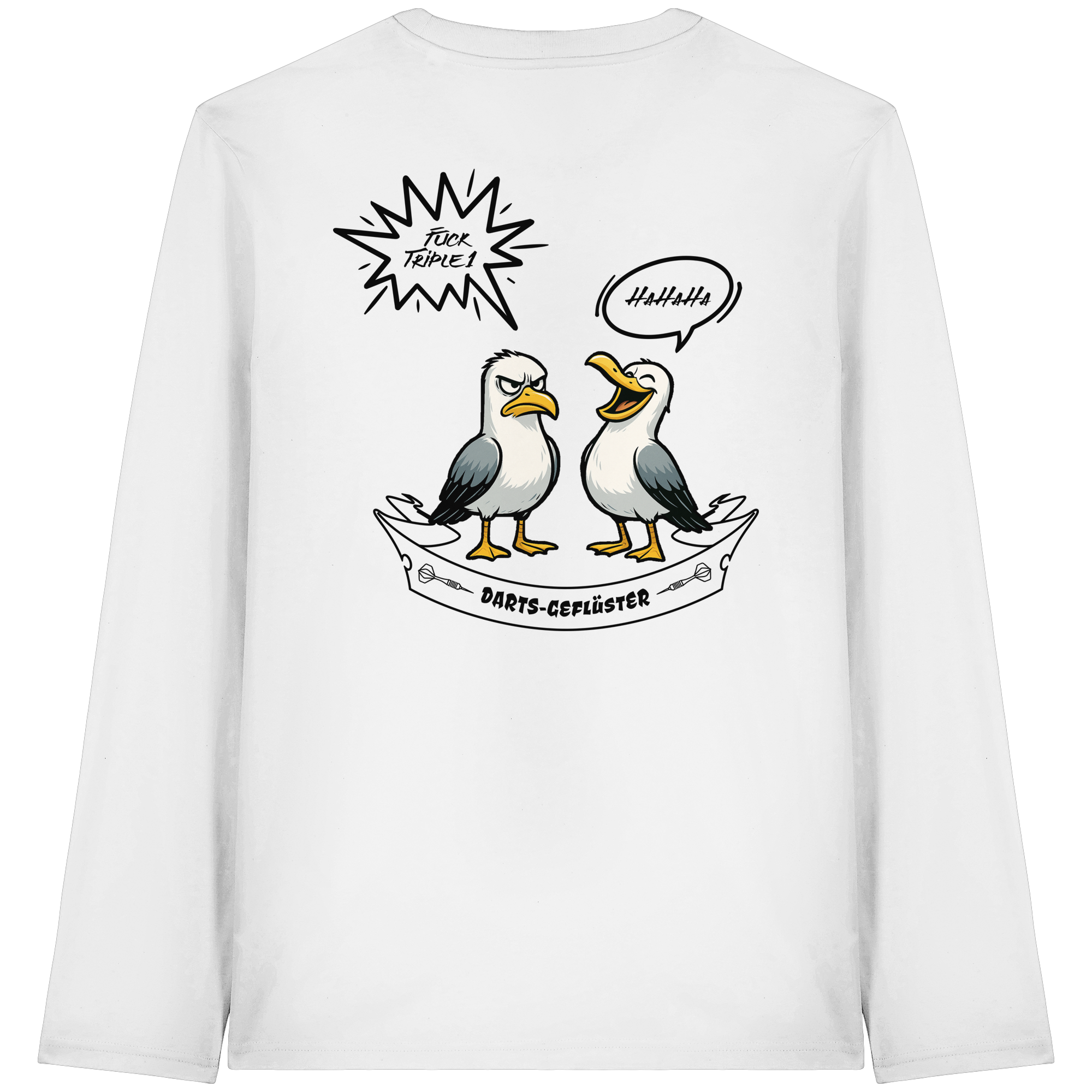 Darts-Langarmshirt Motiv "Fuck Triple 1" (Druck hinten)