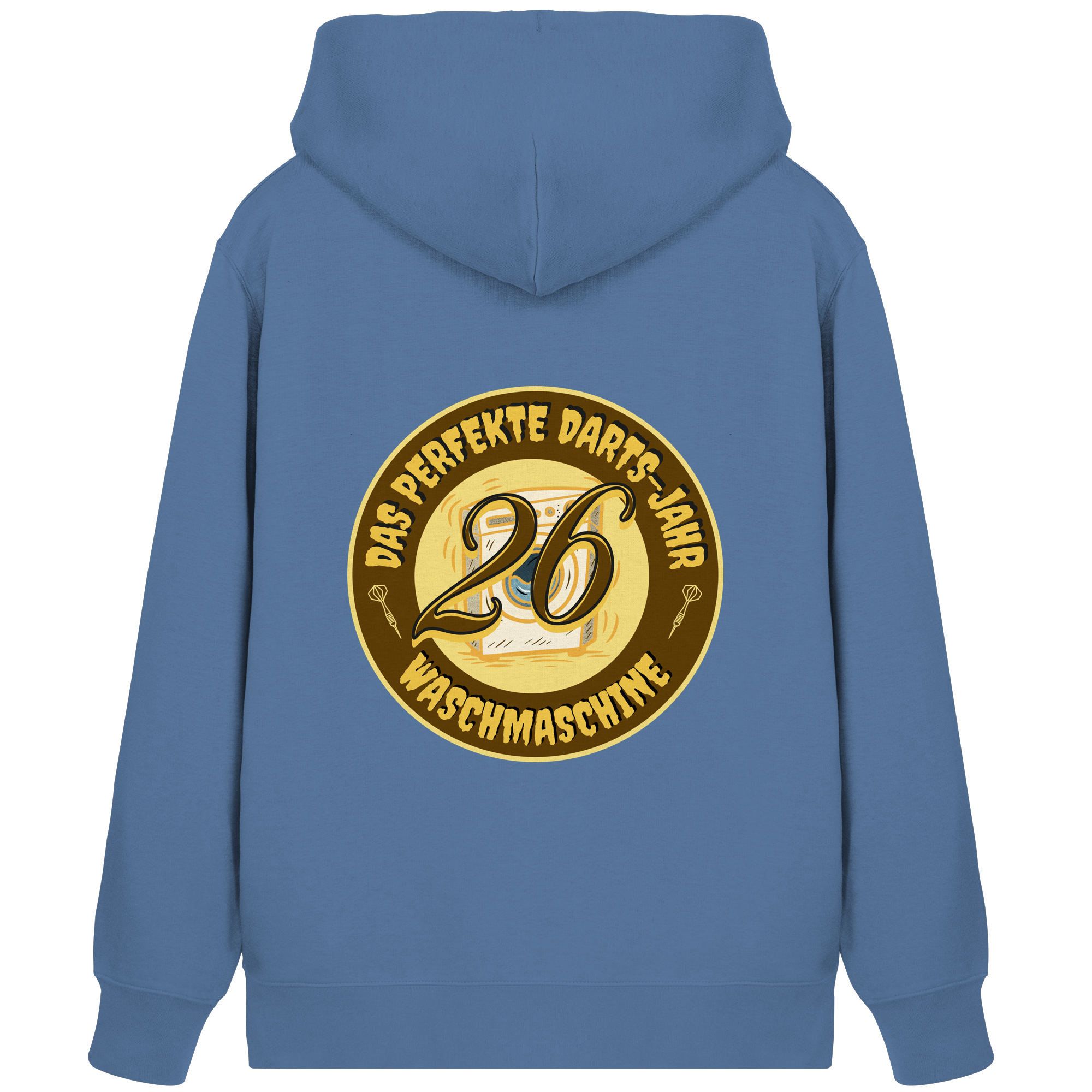 Darts-Kapuzenjacke Motiv "Perfektes Dartsjahr" (Druck hinten)