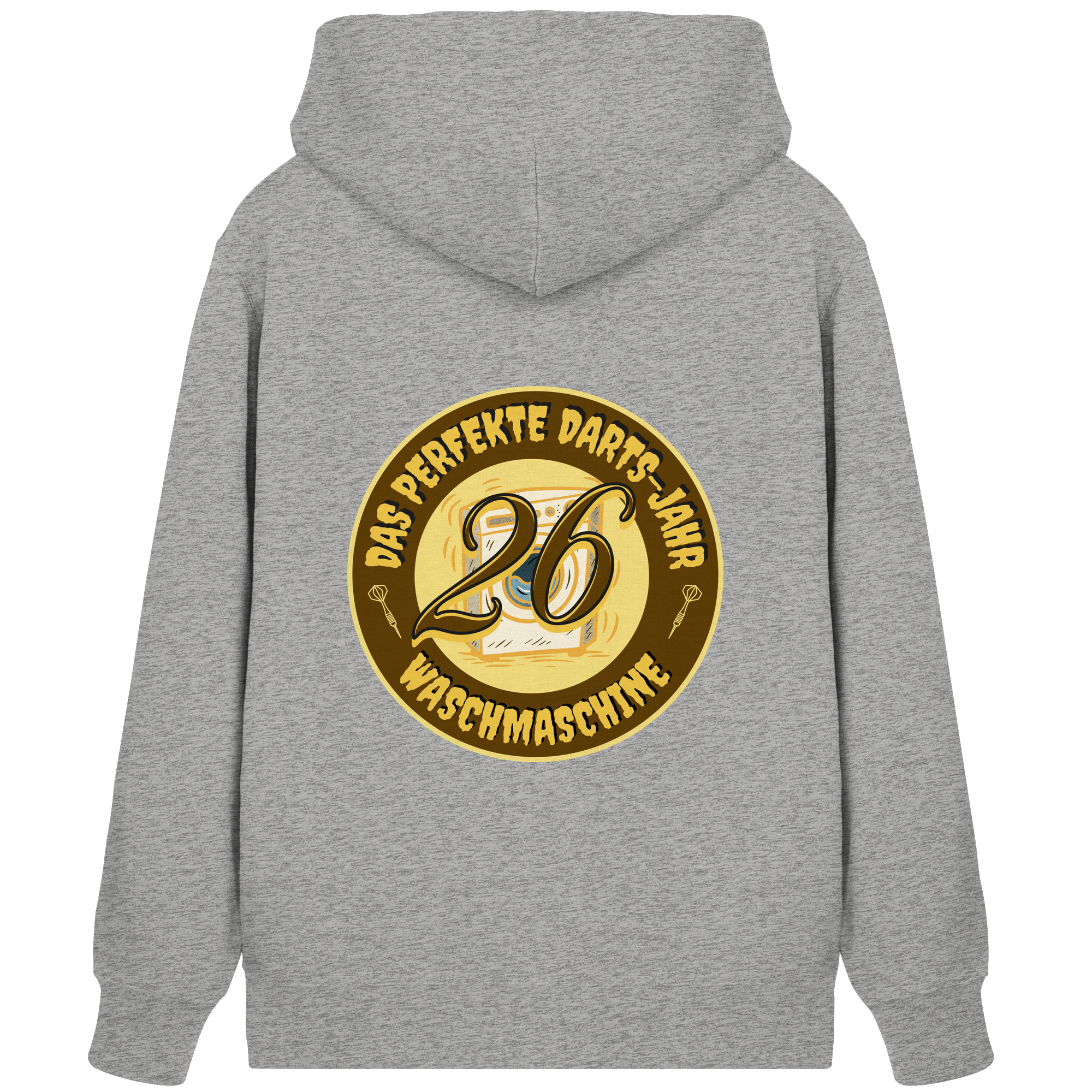 Darts-Kapuzenjacke Motiv "Perfektes Dartsjahr" (Druck hinten)