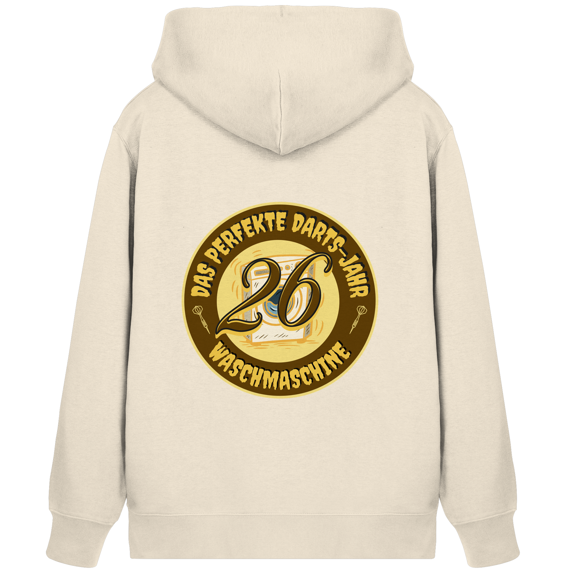 Darts-Kapuzenjacke Motiv "Perfektes Dartsjahr" (Druck hinten)
