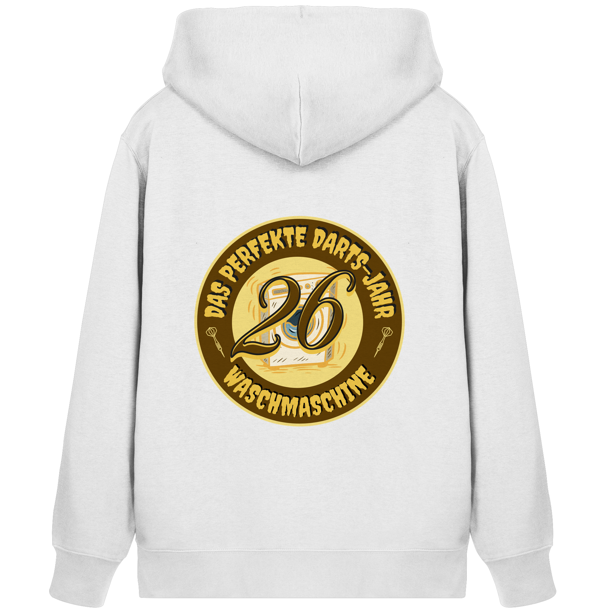 Darts-Kapuzenjacke Motiv "Perfektes Dartsjahr" (Druck hinten)