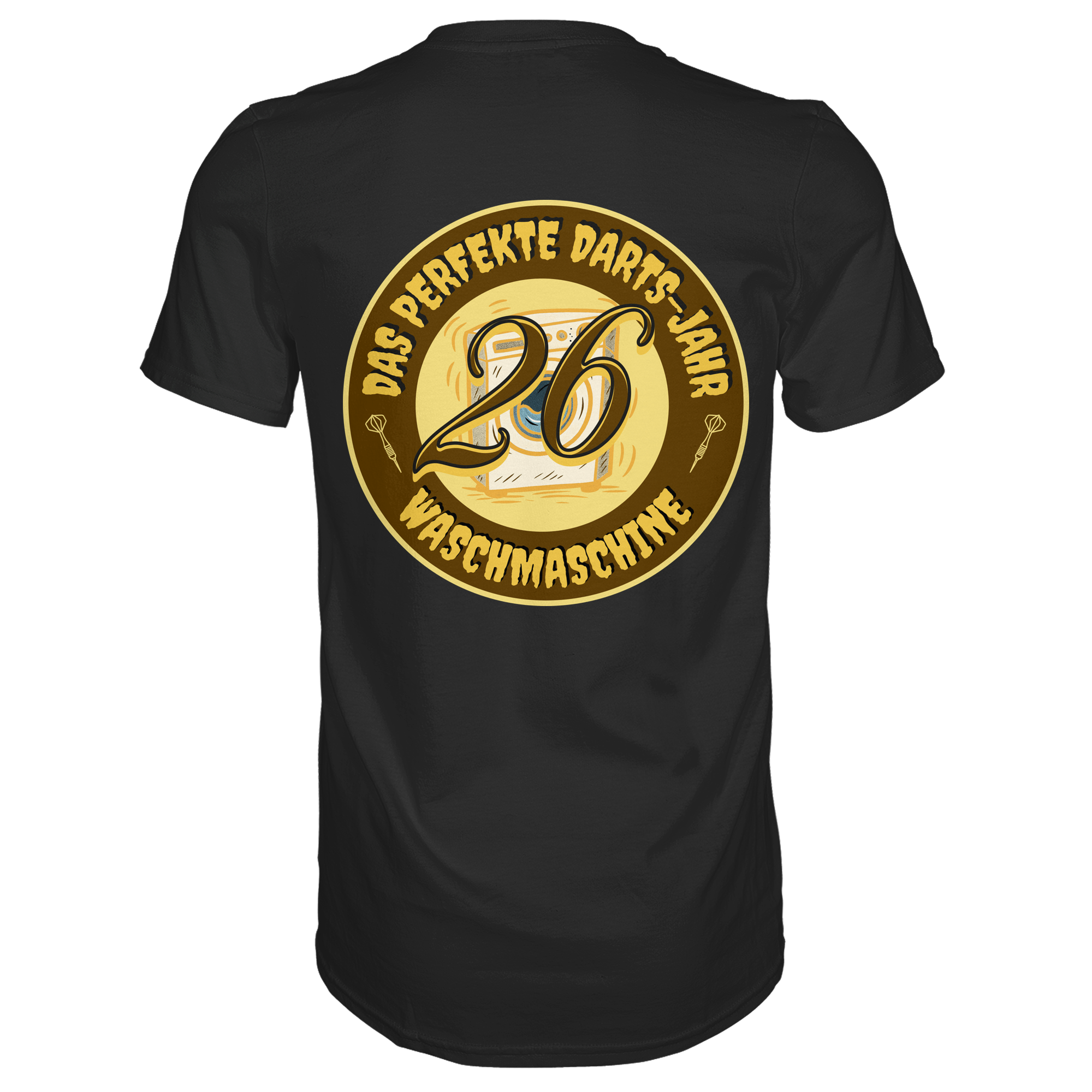 Darts-T-Shirt Motiv "Perfektes Dartsjahr" (Druck hinten)