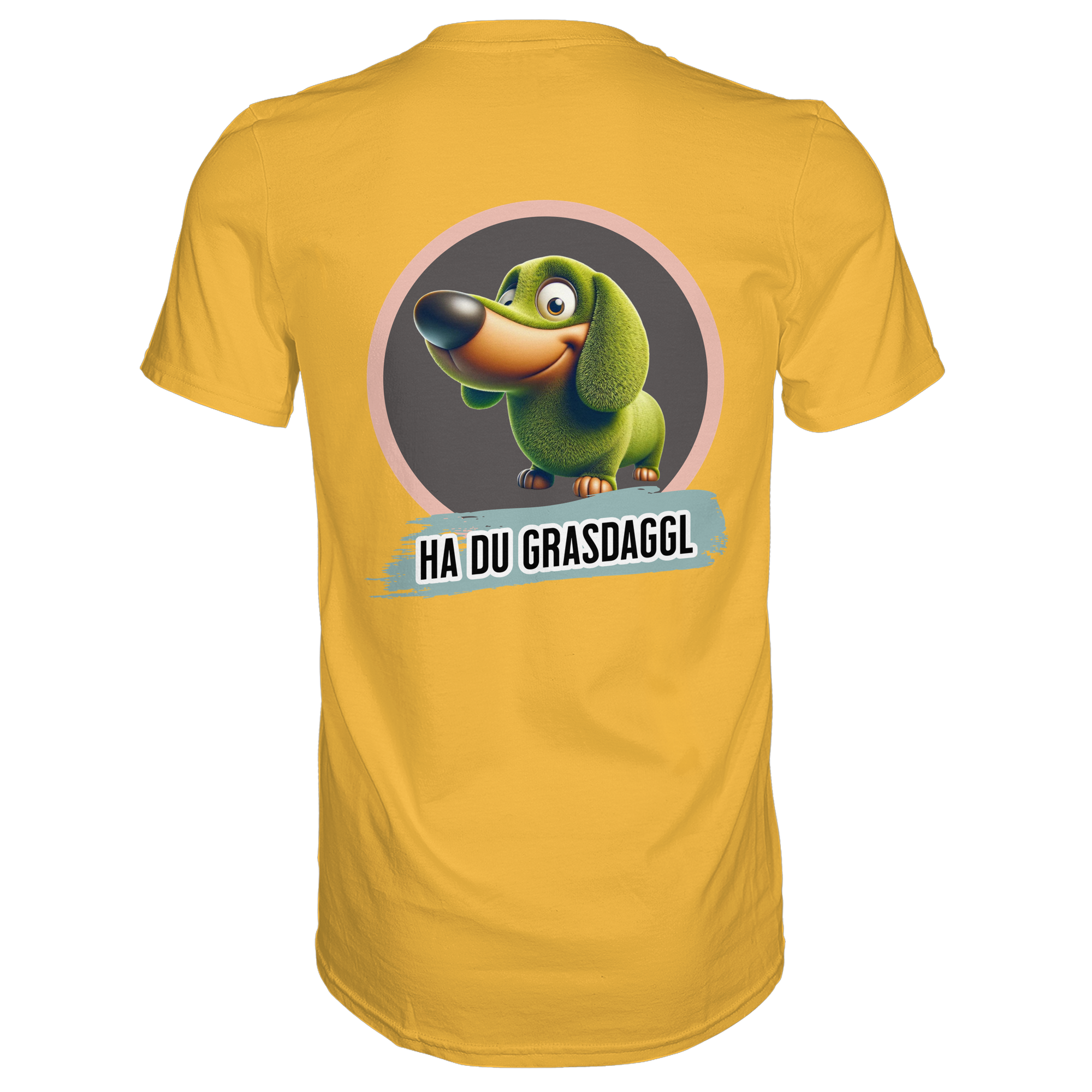 Fun-T-Shirt Motiv "Du Grasdaggl" (Druck hinten)