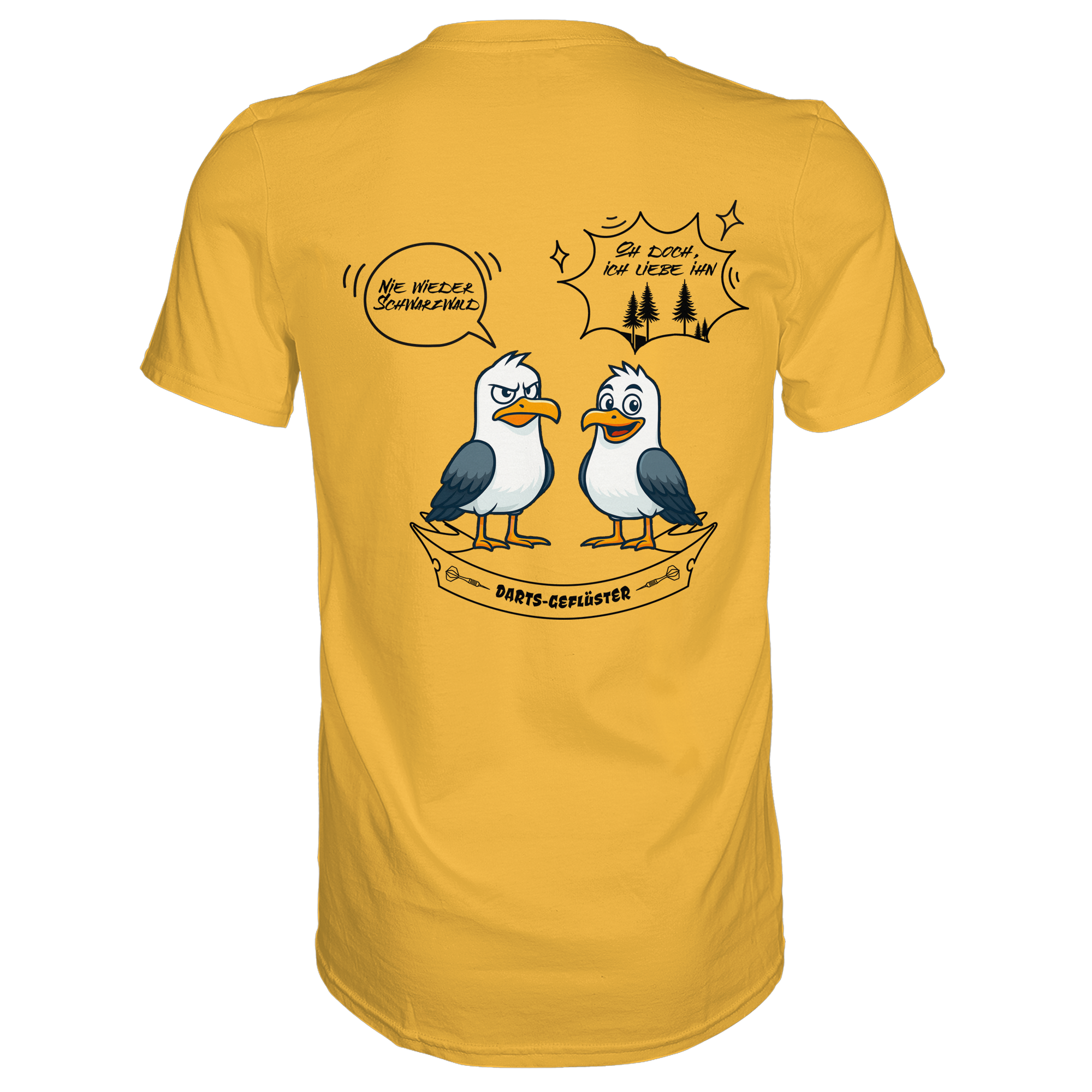 Darts-T-Shirt Motiv "Schwarzwald" (Druck hinten)