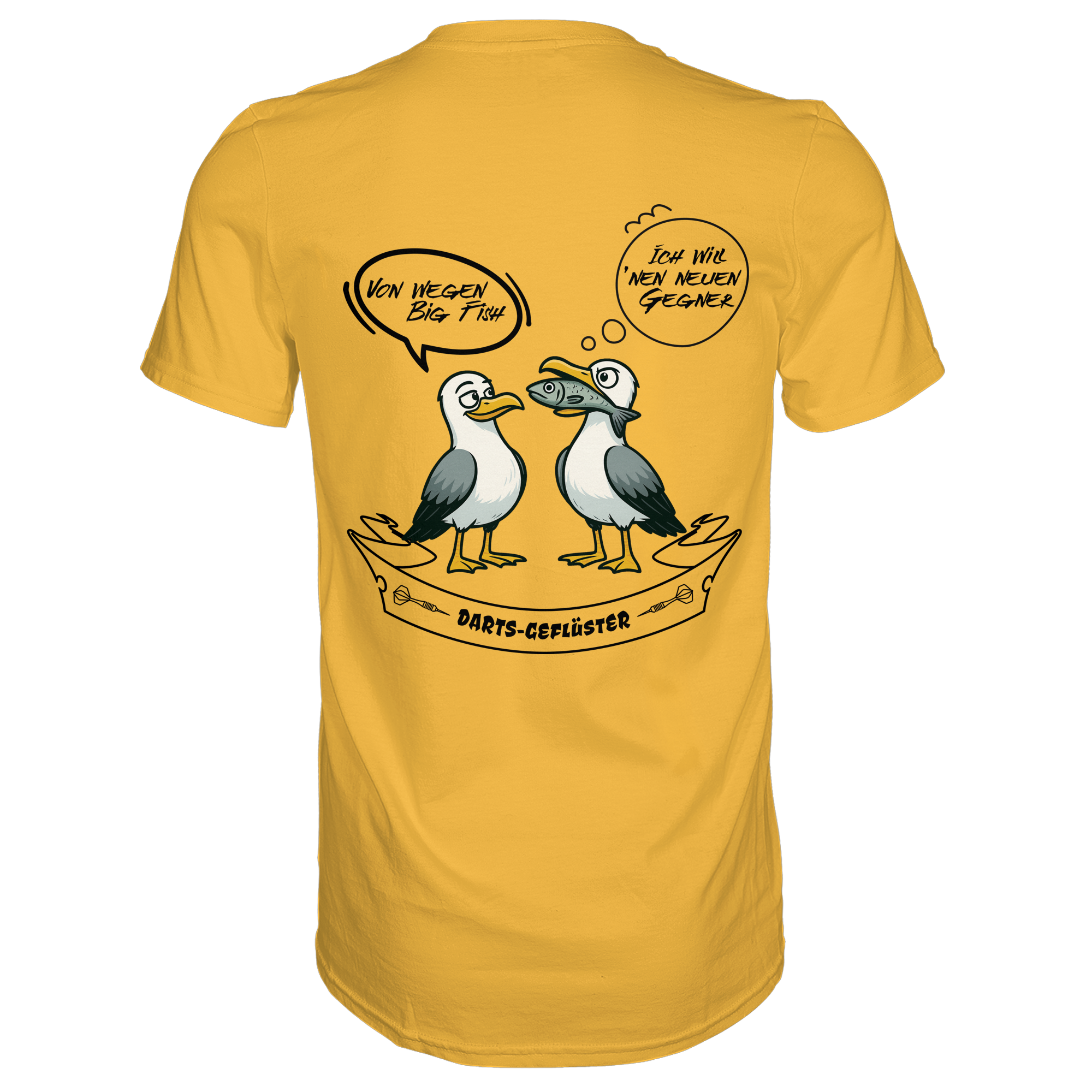 Darts-T-Shirt Motiv "Big Fish" (Druck hinten)