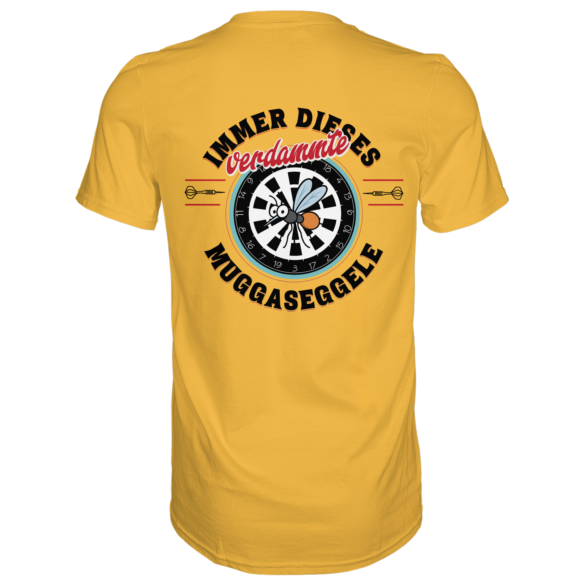 Darts-T-Shirt Motiv "Muggaseggele" (Druck hinten)