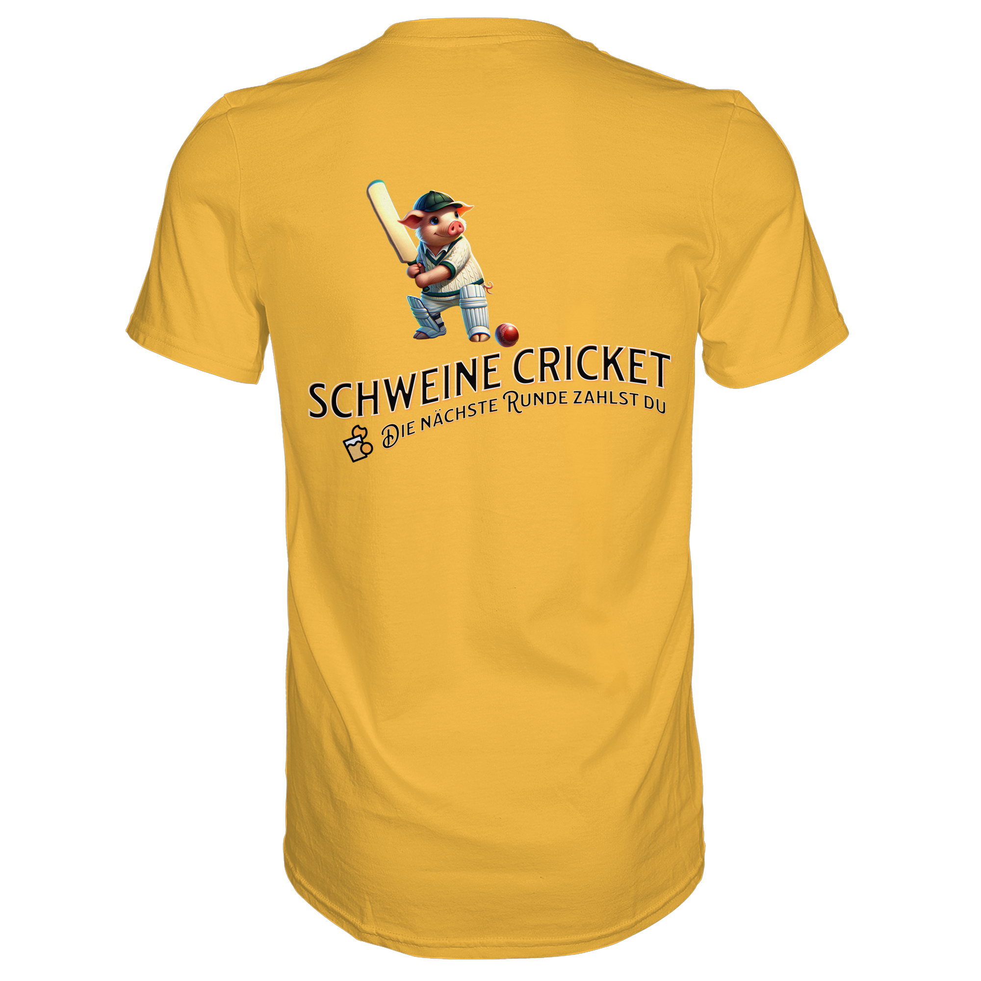 Darts-T-Shirt Motiv "Schweine Cricket" (Druck hinten)