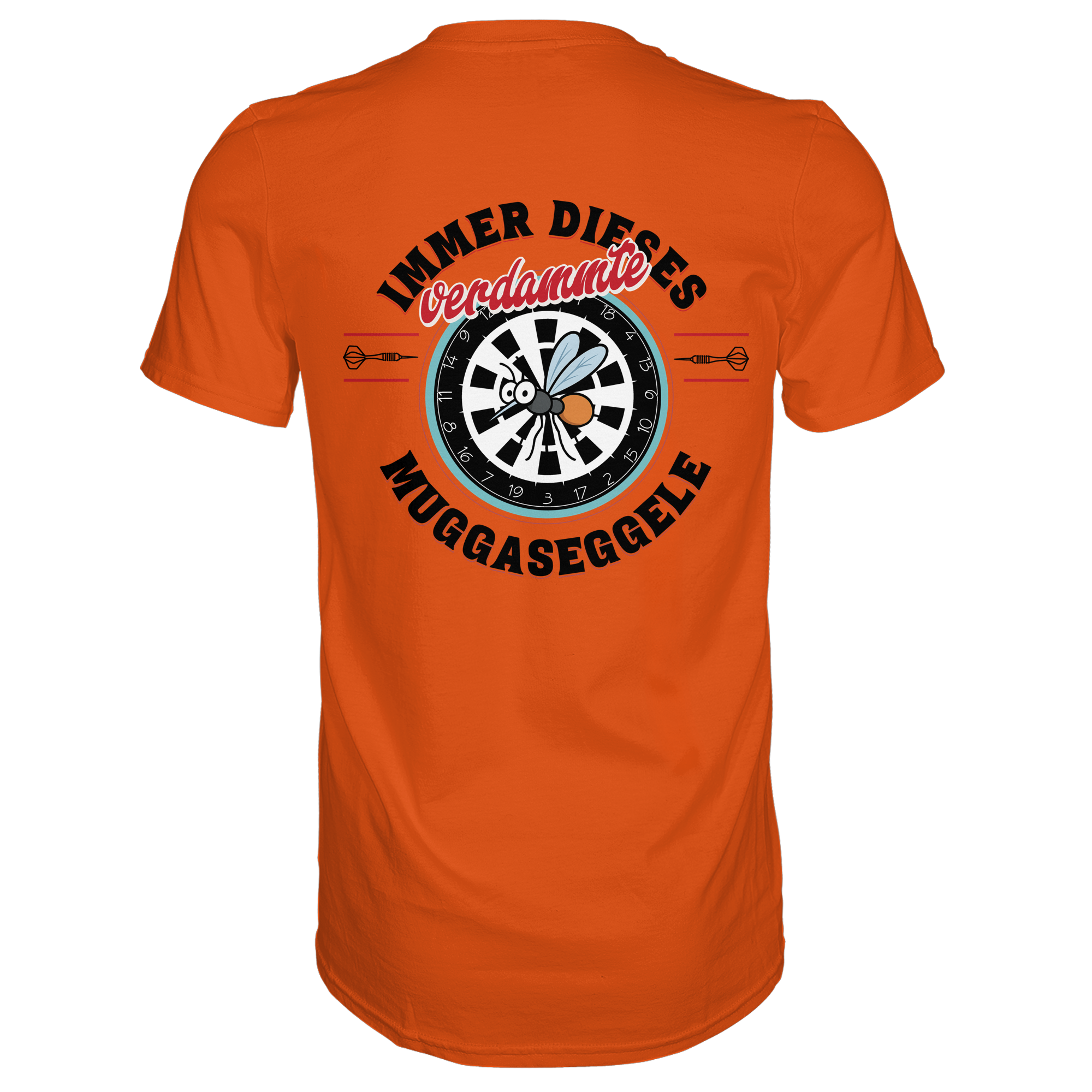 Darts-T-Shirt Motiv "Muggaseggele" (Druck hinten)