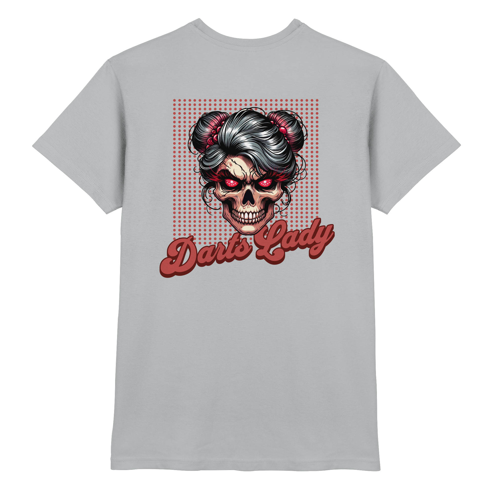 Darts-T-Shirt Motiv "Darts-Lady" (Druck hinten)