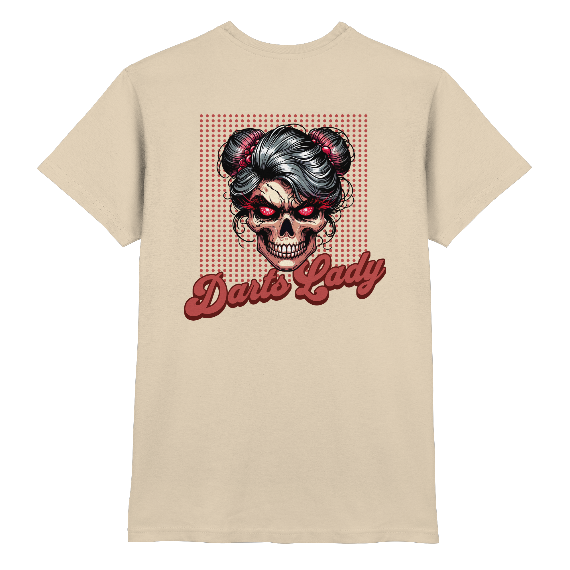 Darts-T-Shirt Motiv "Darts-Lady" (Druck hinten)