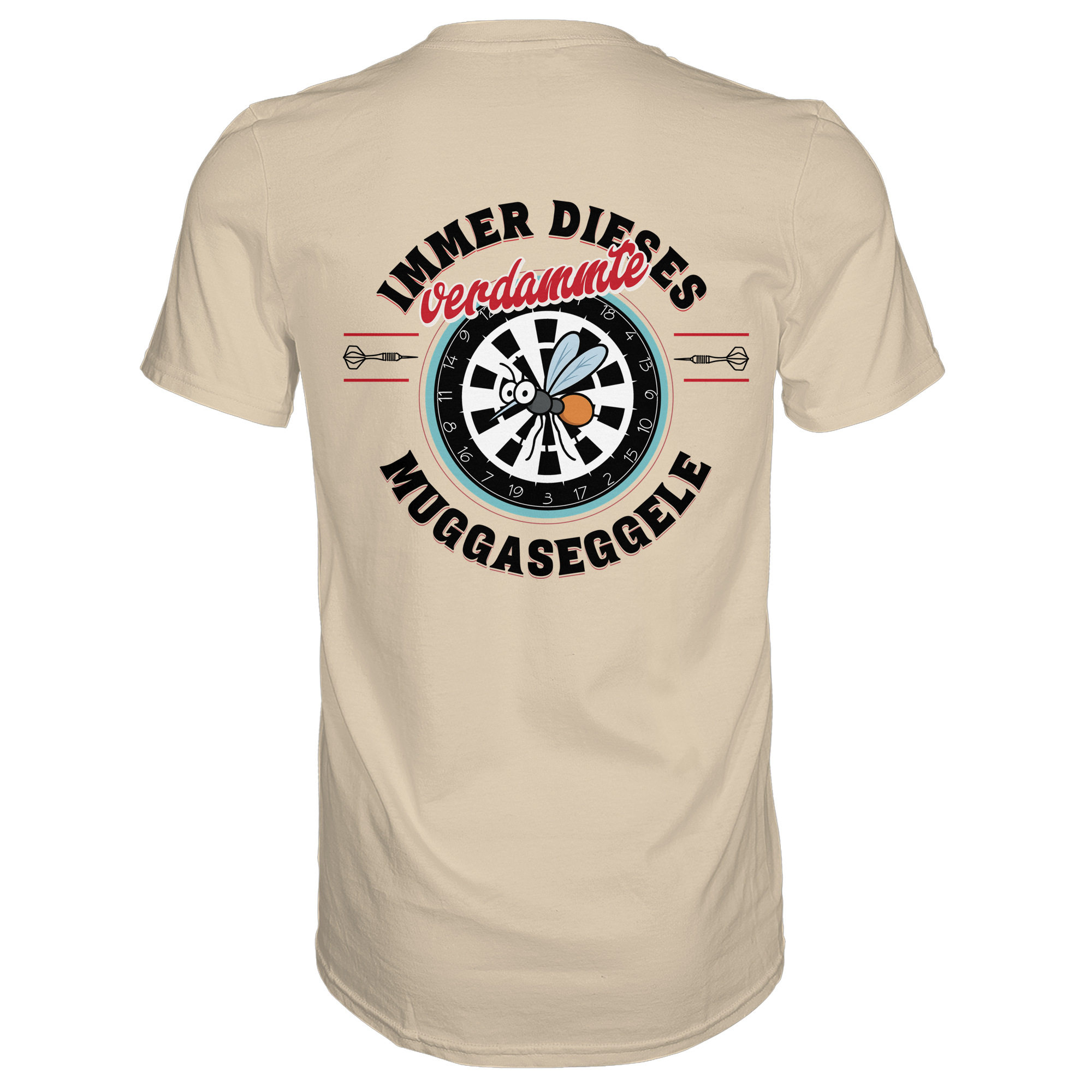 Darts-T-Shirt Motiv "Muggaseggele" (Druck hinten)