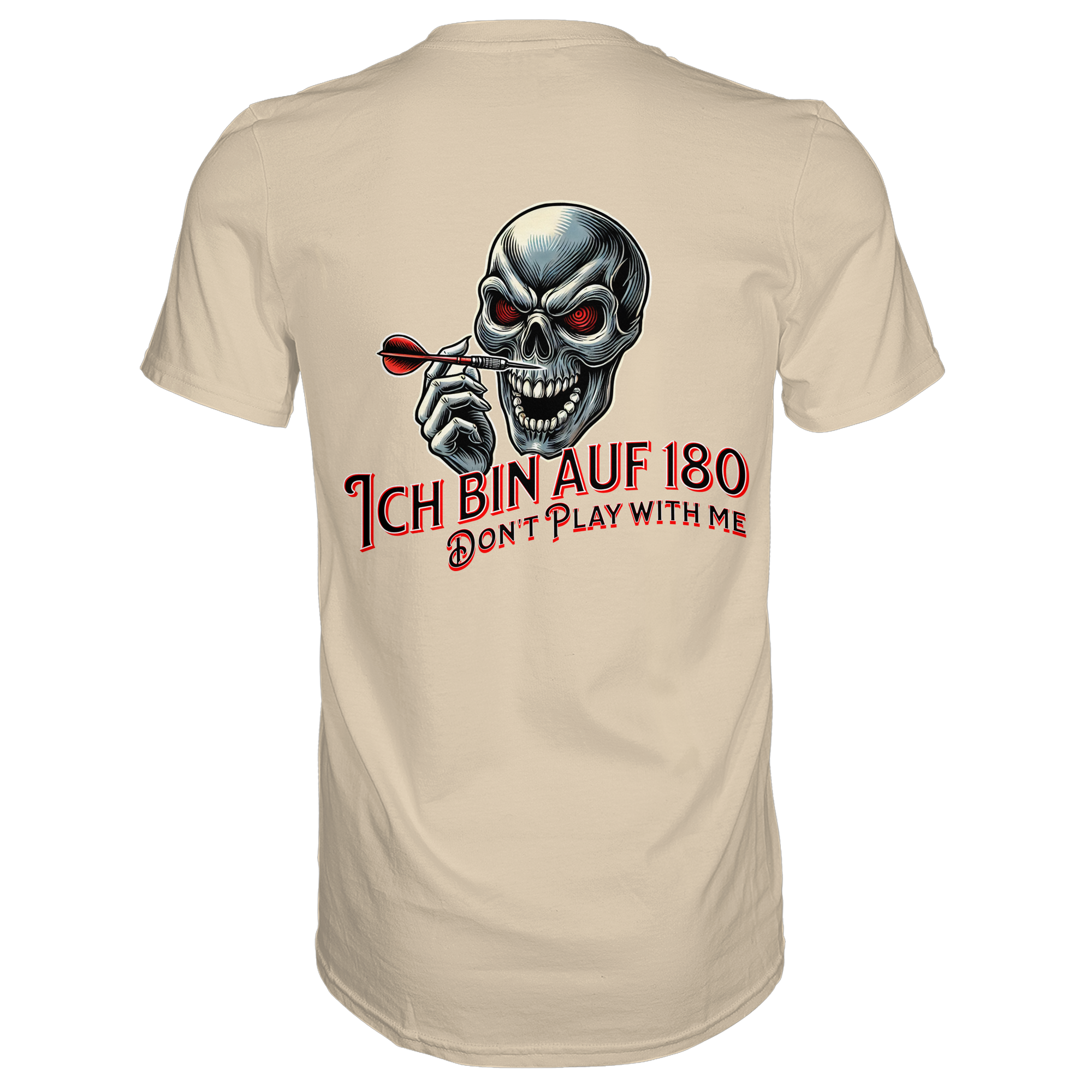 Darts-T-Shirt Motiv "Auf 180" (Druck hinten)