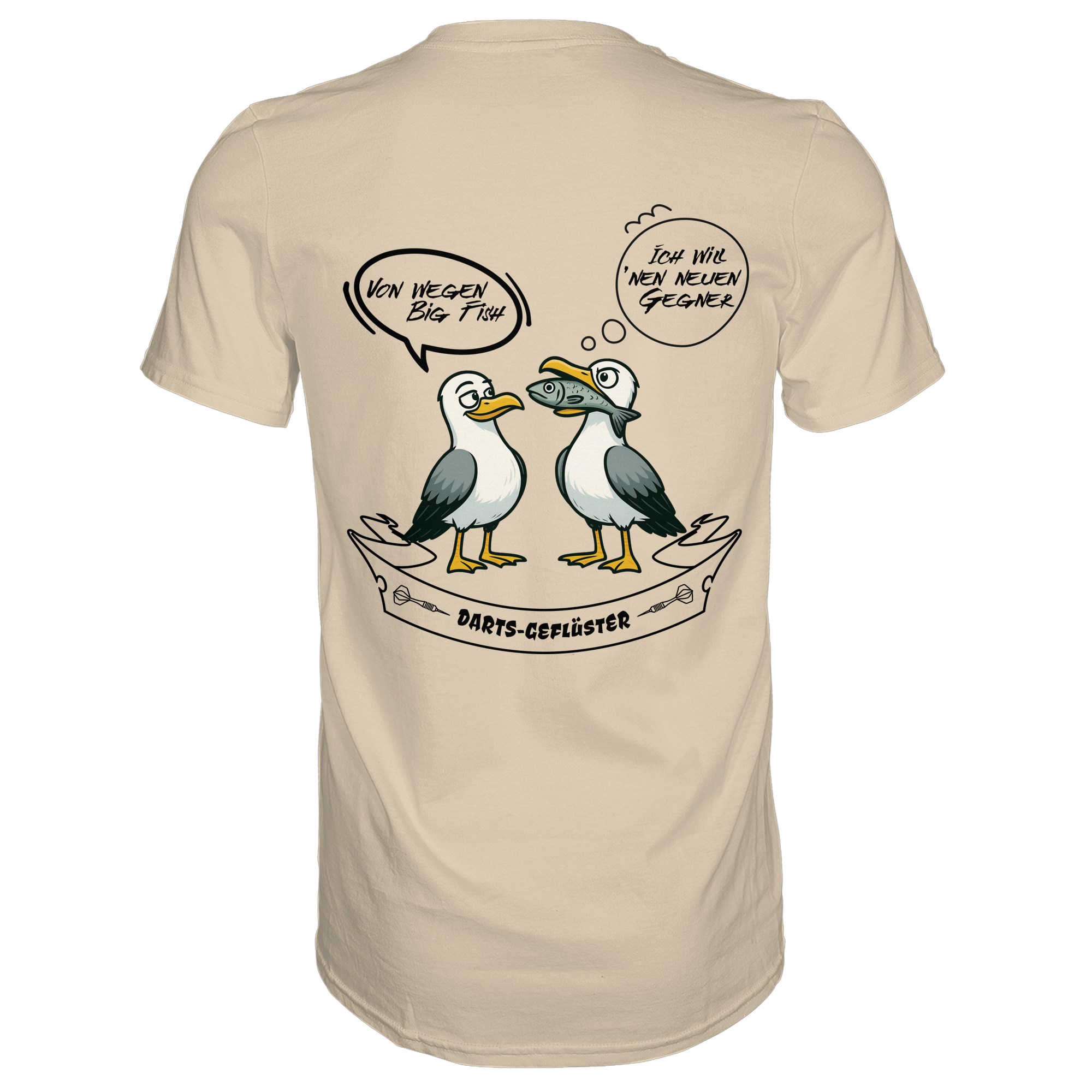 Darts-T-Shirt Motiv "Big Fish" (Druck hinten)
