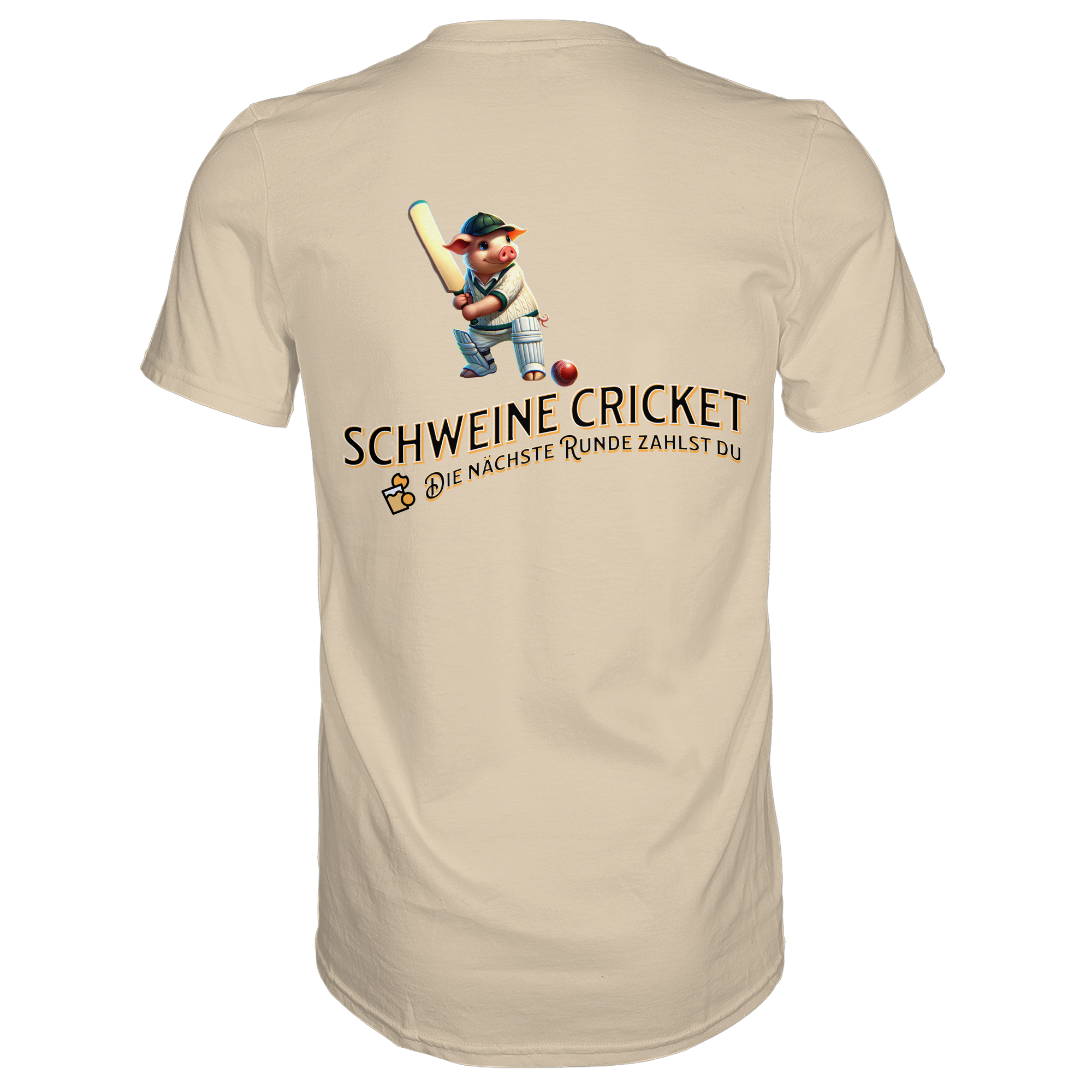 Darts-T-Shirt Motiv "Schweine Cricket" (Druck hinten)