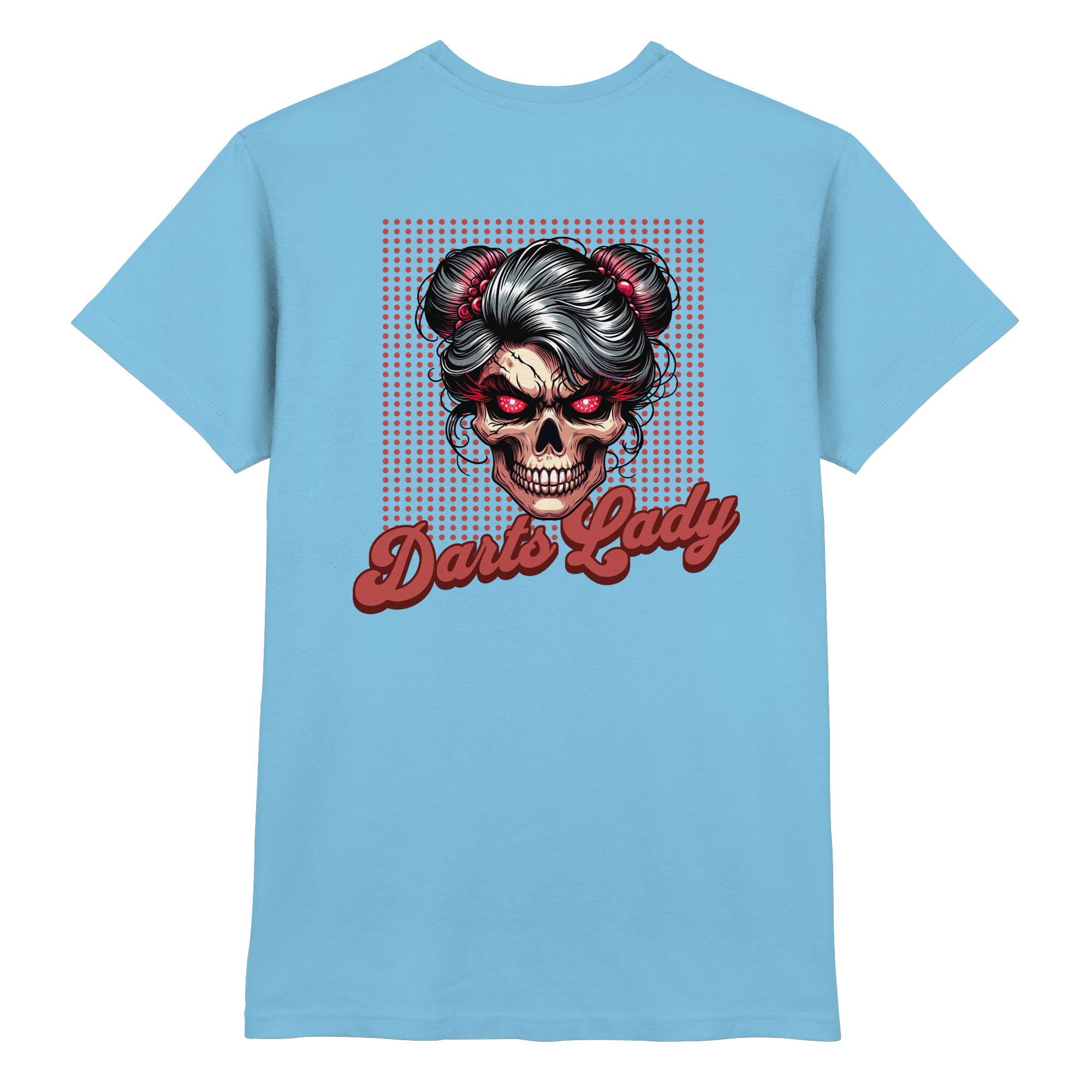 Darts-T-Shirt Motiv "Darts-Lady" (Druck hinten)