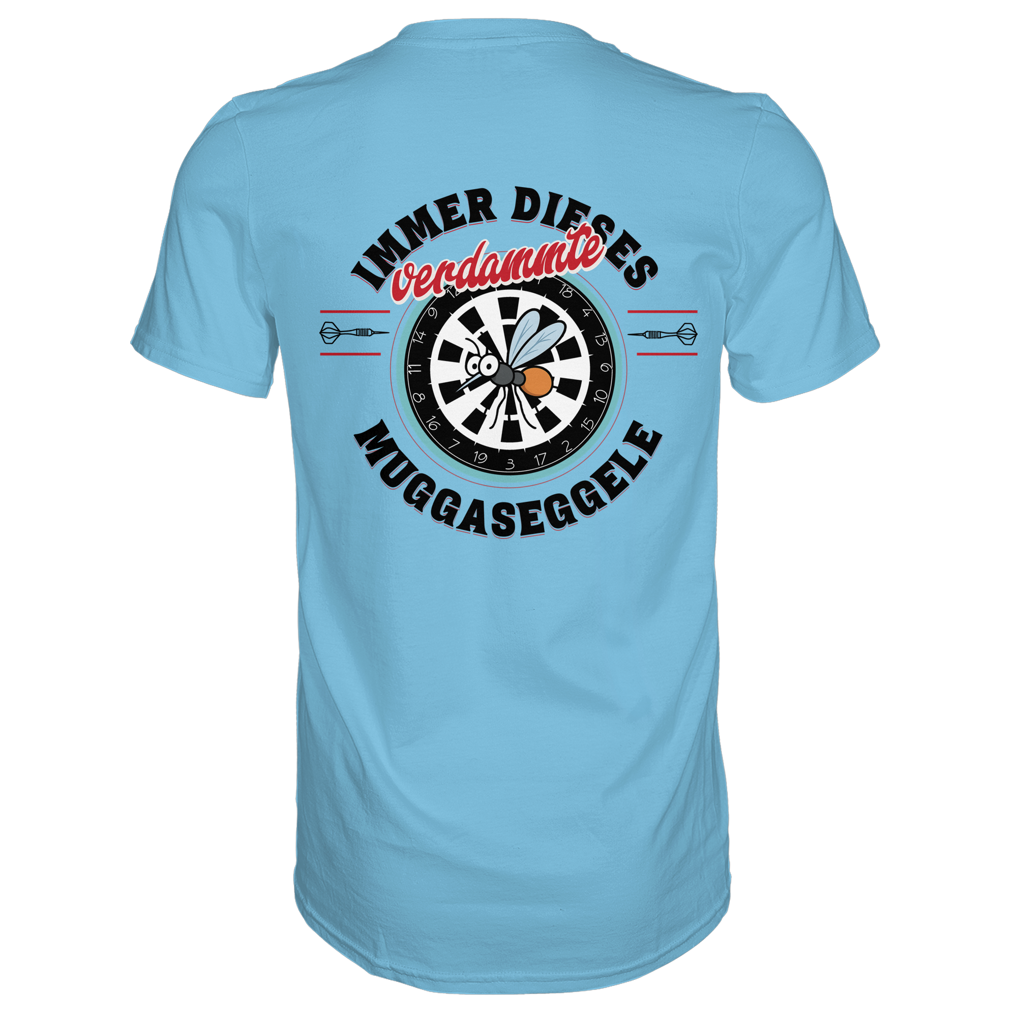 Darts-T-Shirt Motiv "Muggaseggele" (Druck hinten)