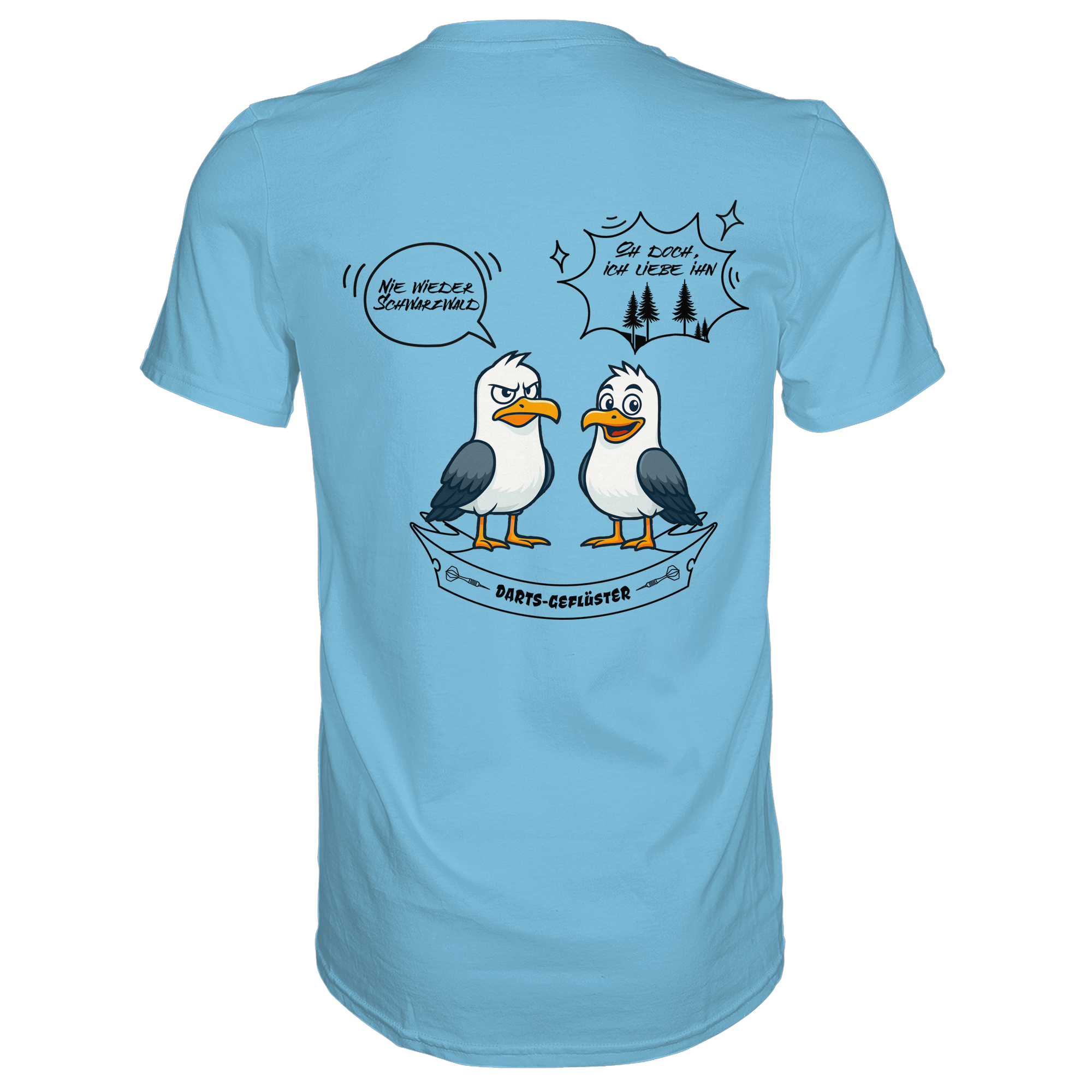 Darts-T-Shirt Motiv "Schwarzwald" (Druck hinten)
