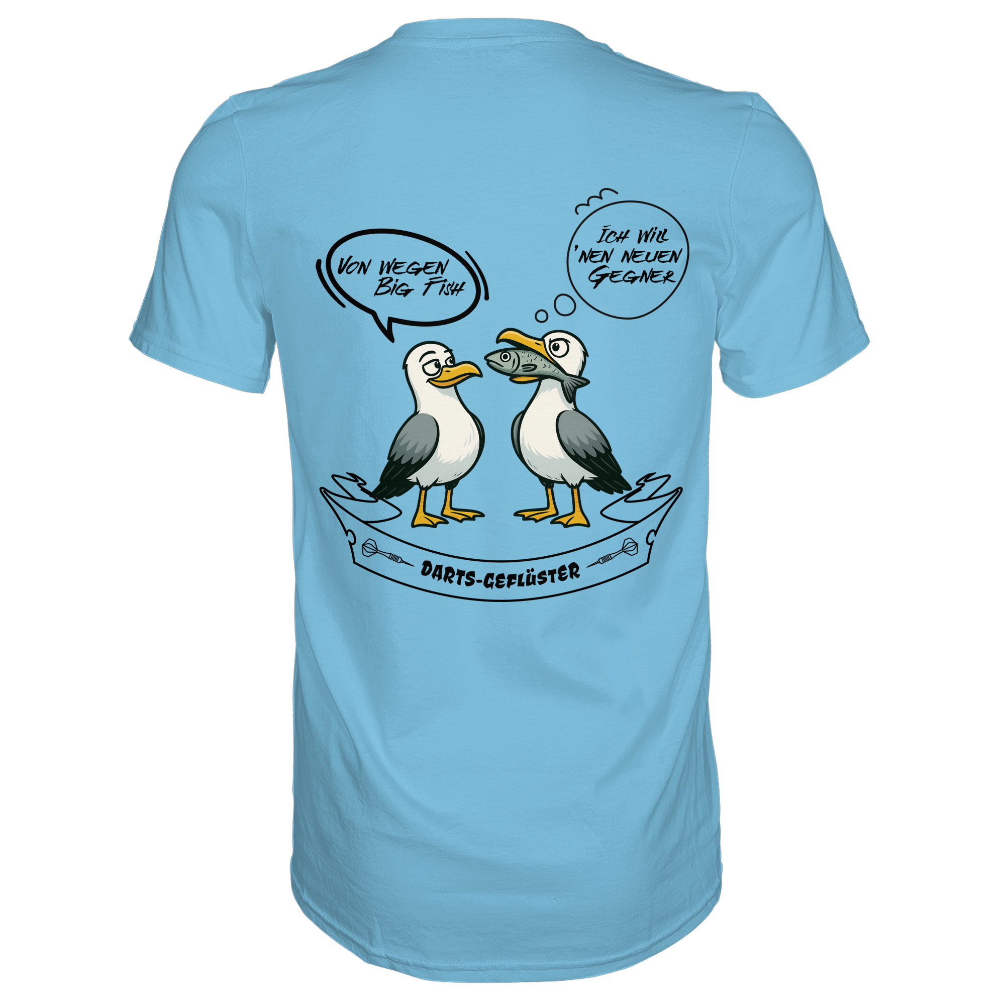 Darts-T-Shirt Motiv "Big Fish" (Druck hinten)