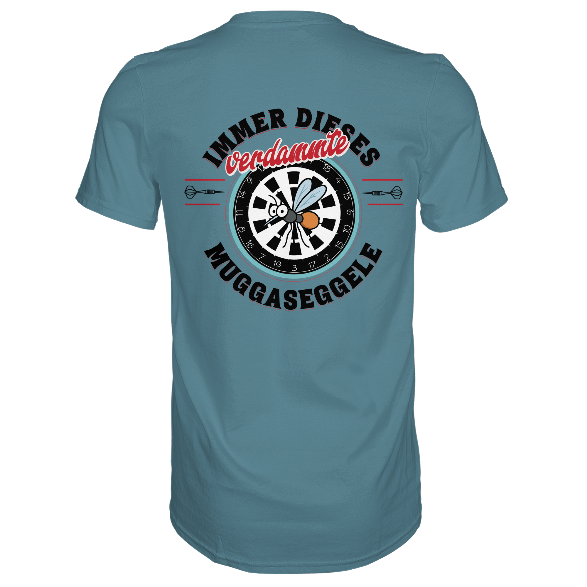 Darts-T-Shirt Motiv "Muggaseggele" (Druck hinten)