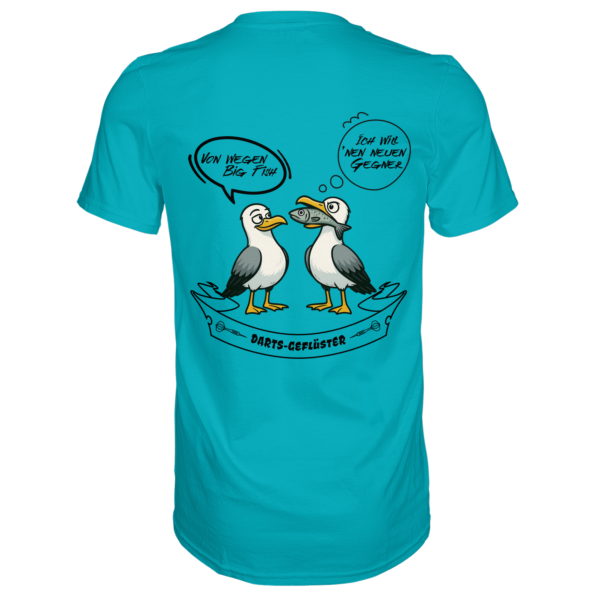 Darts-T-Shirt Motiv "Big Fish" (Druck hinten)