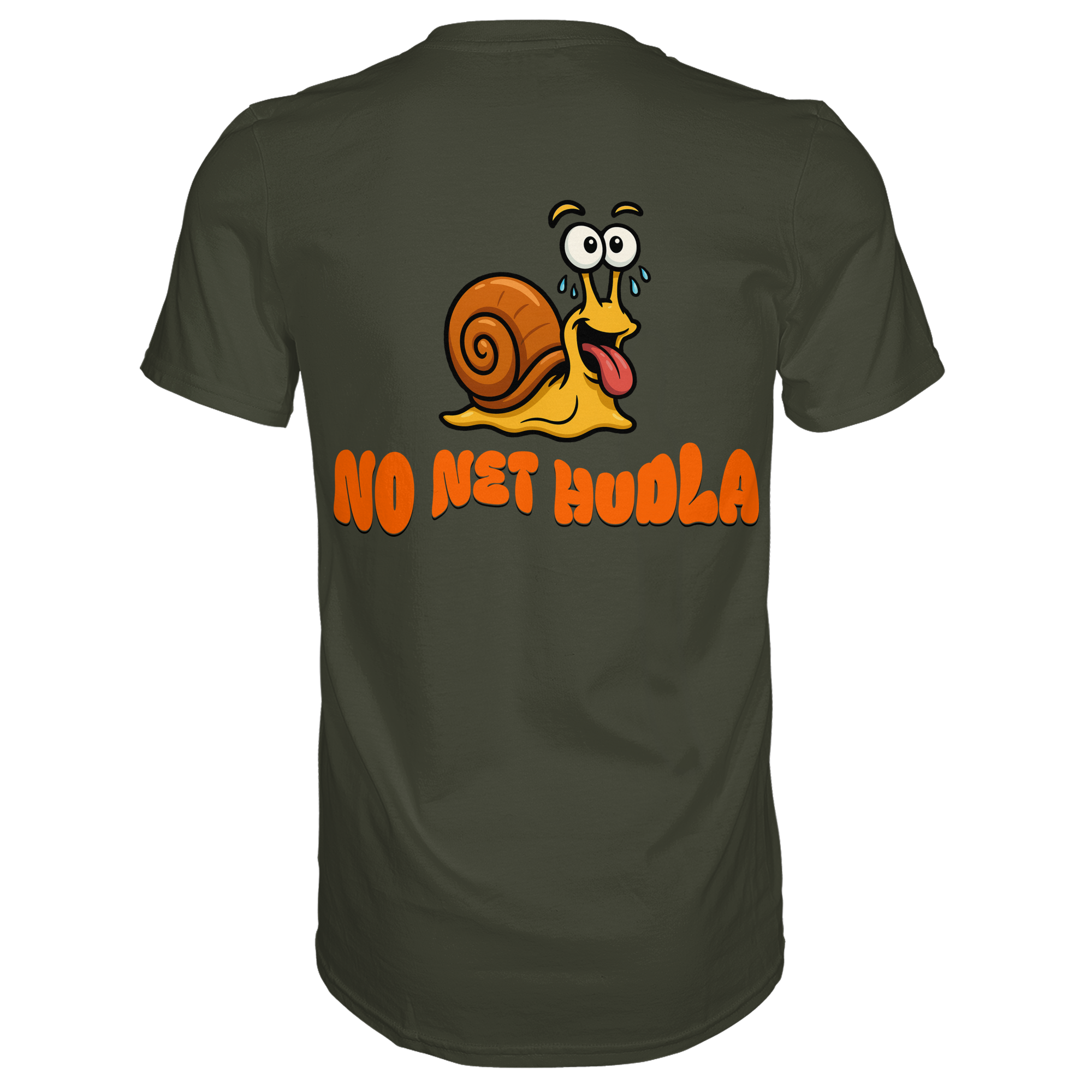 Fun-T-Shirt Motiv "No net hudla" (Druck hinten)