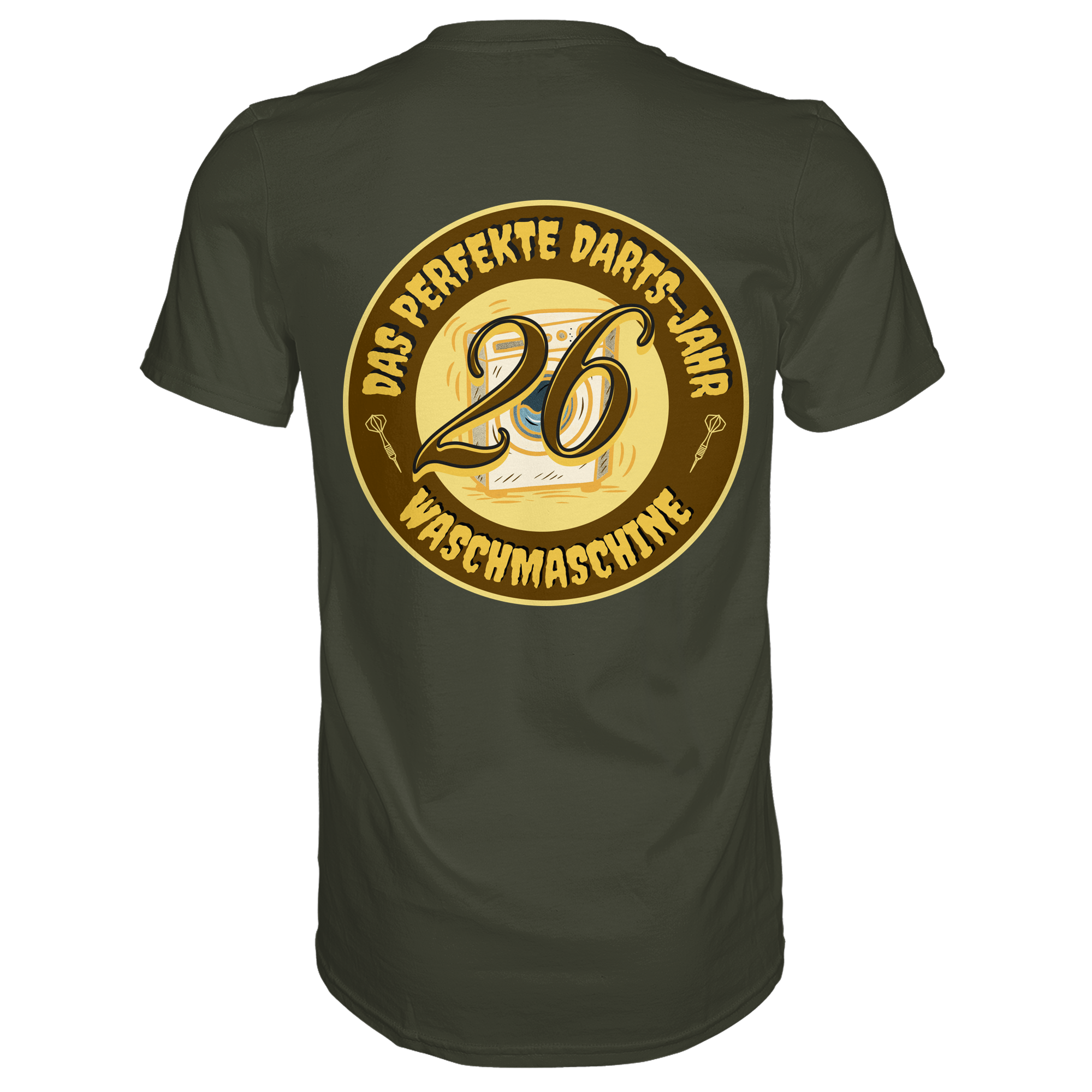 Darts-T-Shirt Motiv "Perfektes Dartsjahr" (Druck hinten)