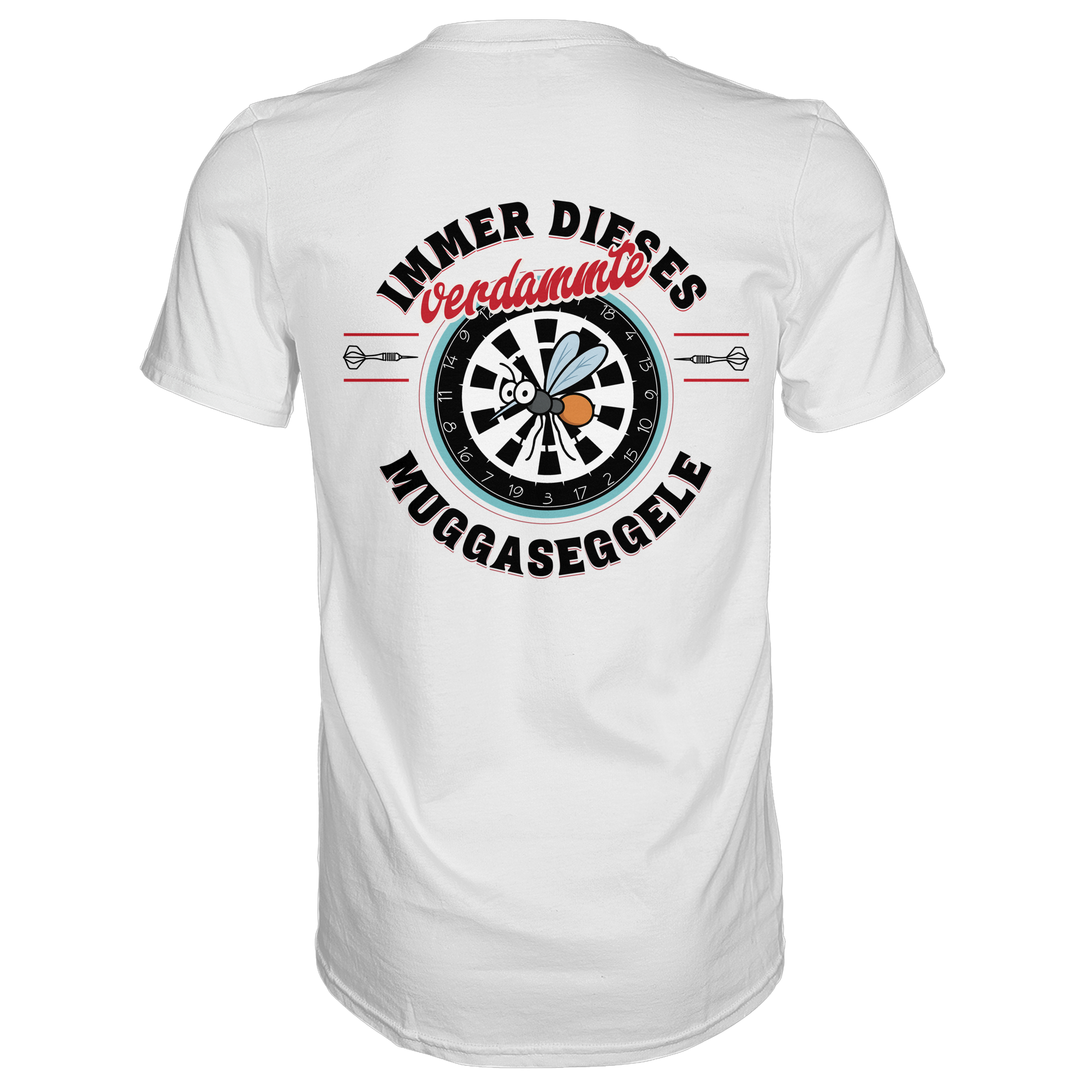 Darts-T-Shirt Motiv "Muggaseggele" (Druck hinten)