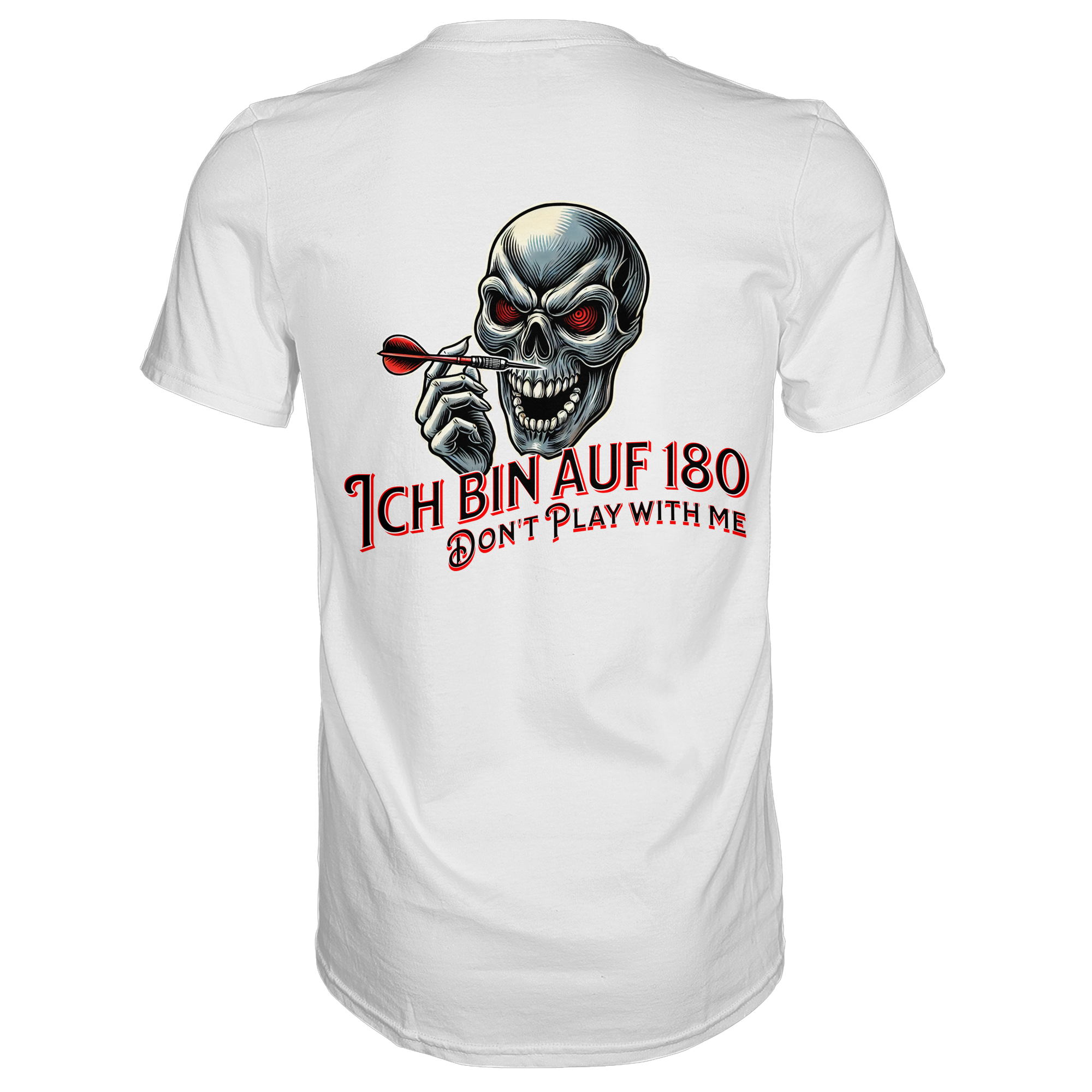 Darts-T-Shirt Motiv "Auf 180" (Druck hinten)