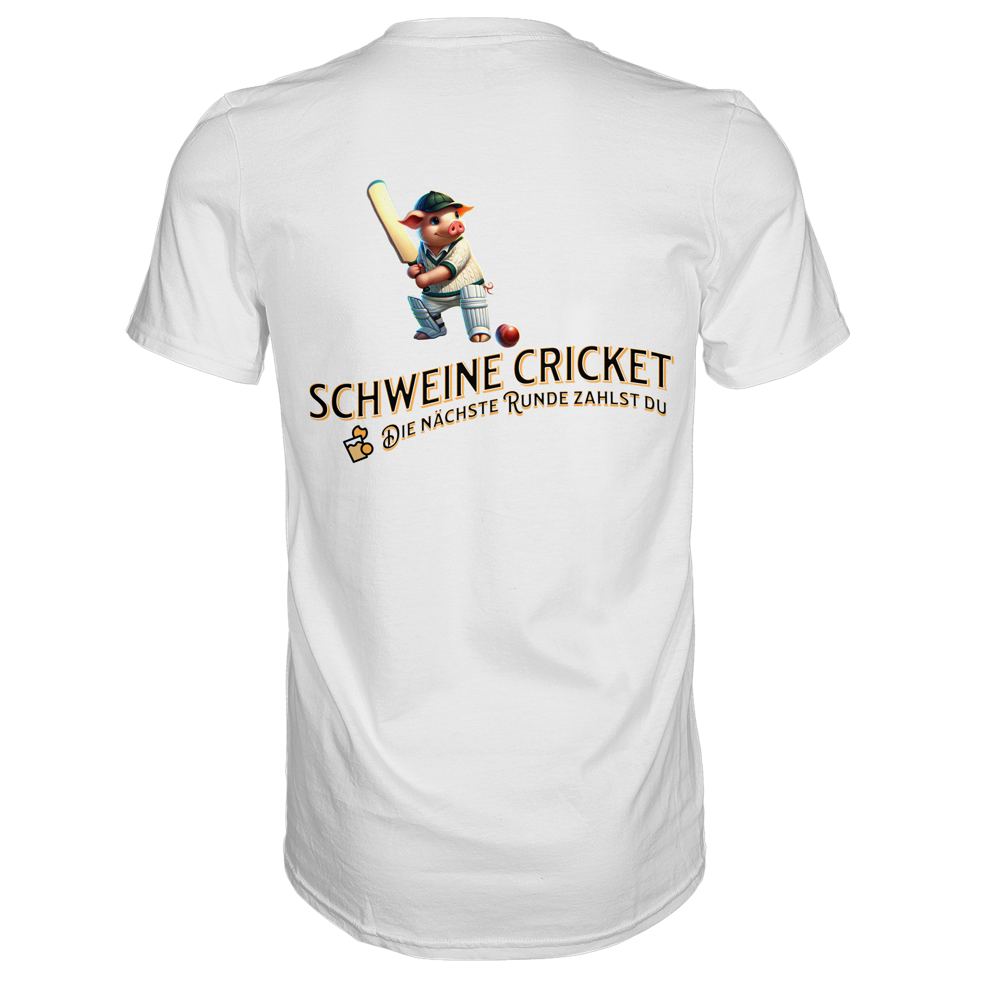 Darts-T-Shirt Motiv "Schweine Cricket" (Druck hinten)