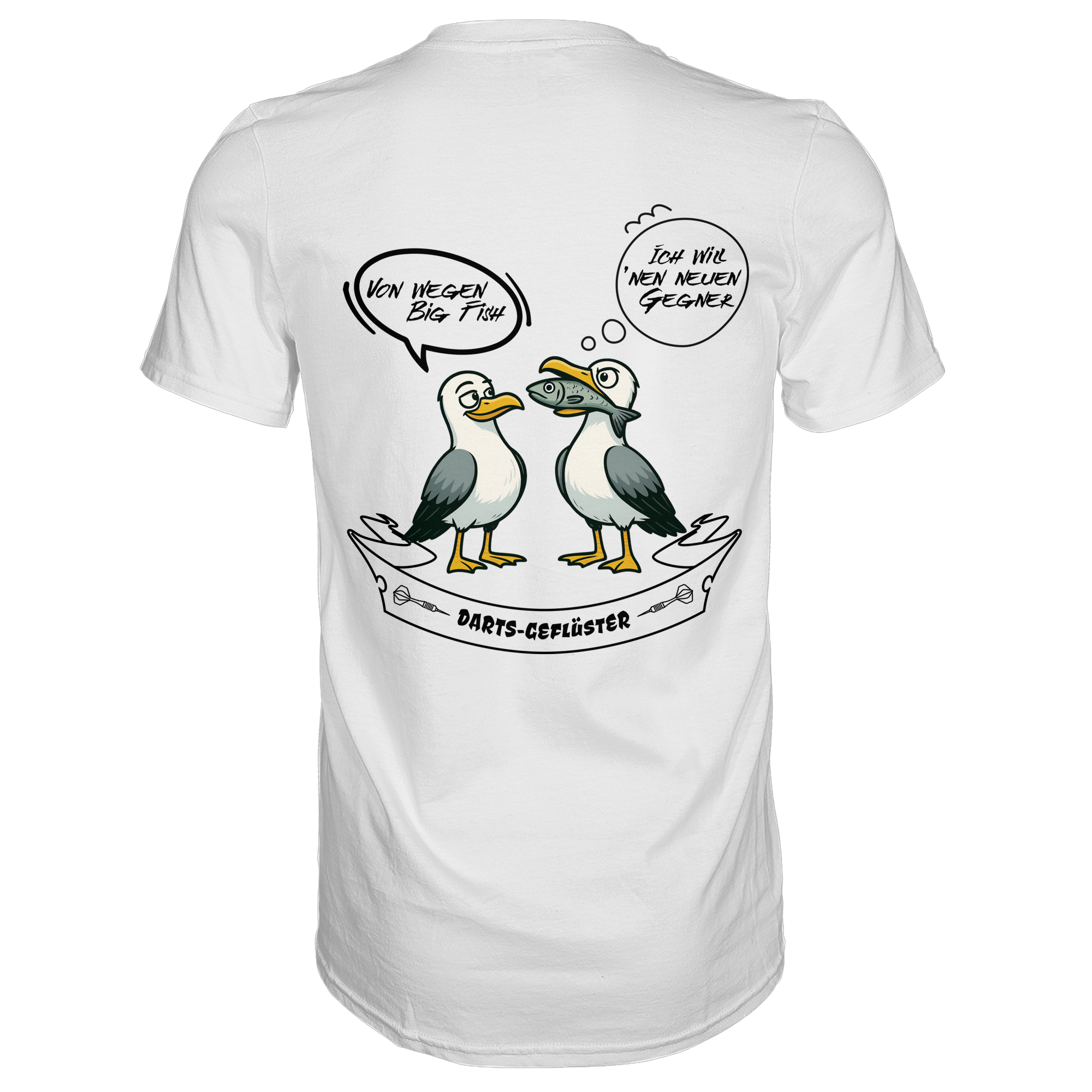 Darts-T-Shirt Motiv "Big Fish" (Druck hinten)