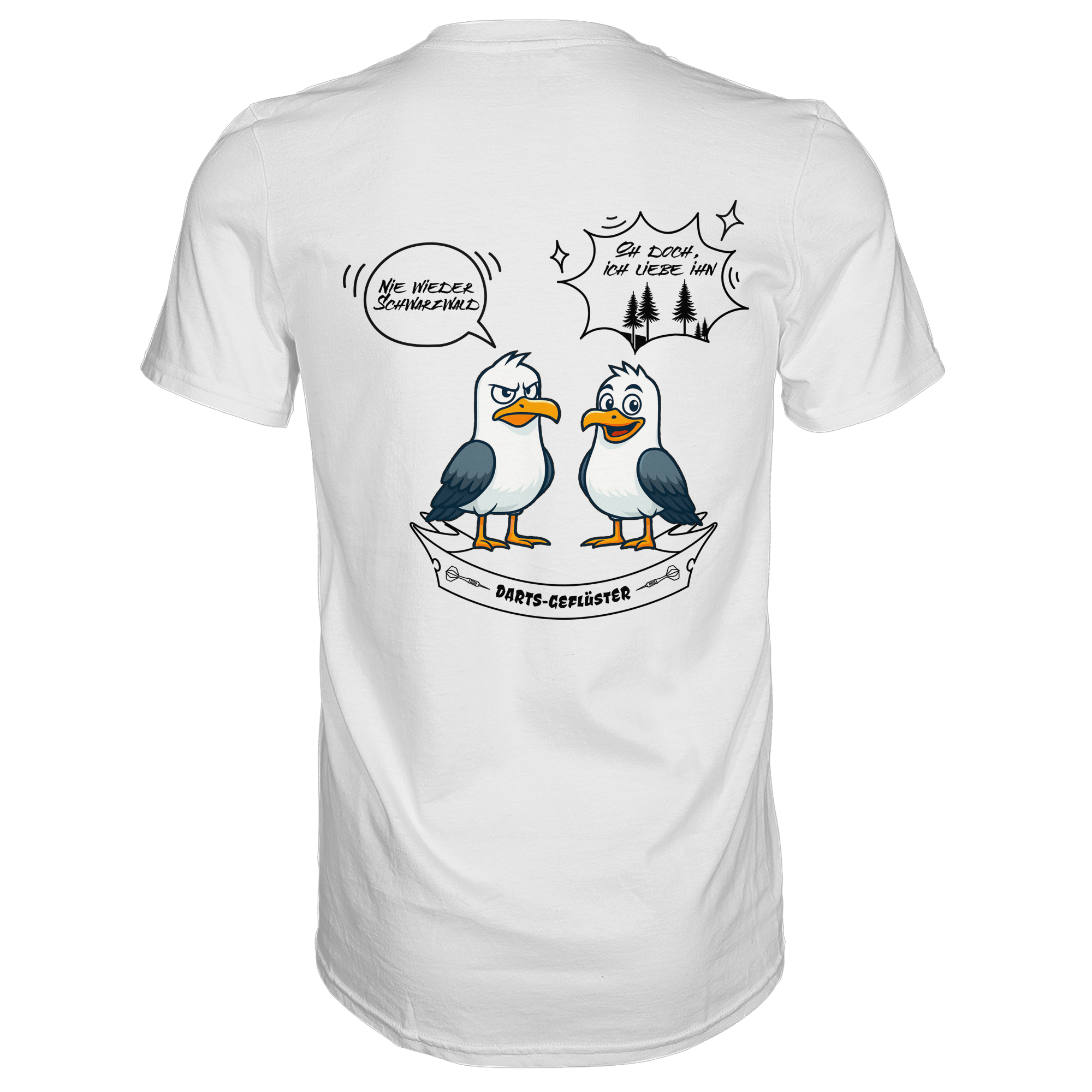 Darts-T-Shirt Motiv "Schwarzwald" (Druck hinten)