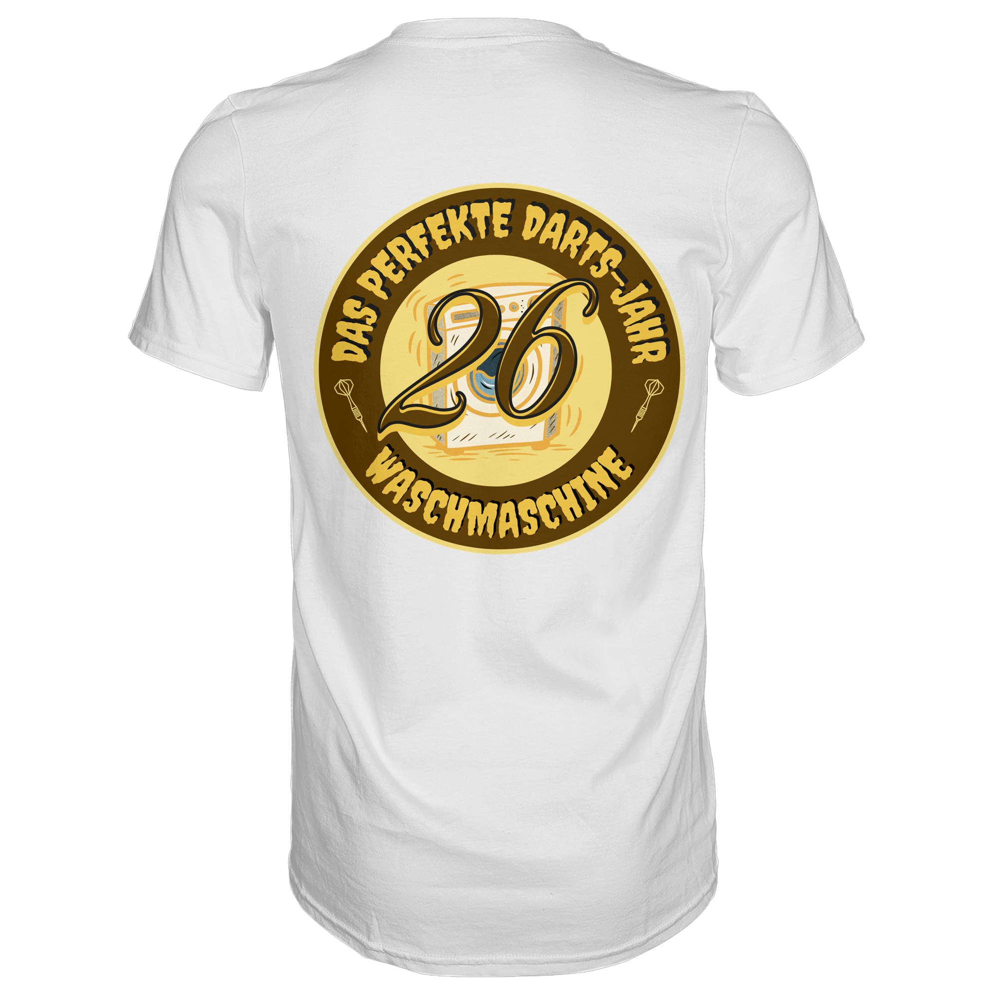 Darts-T-Shirt Motiv "Perfektes Dartsjahr" (Druck hinten)
