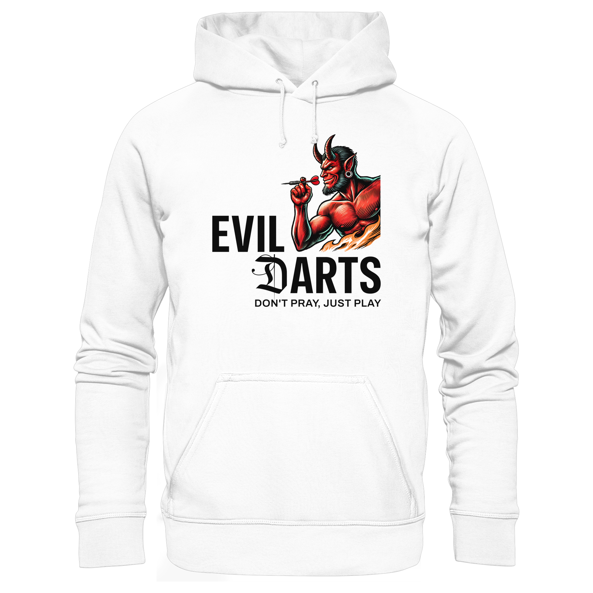 Darts-Hoodie Motiv "Evil Darts" (Druck vorne)