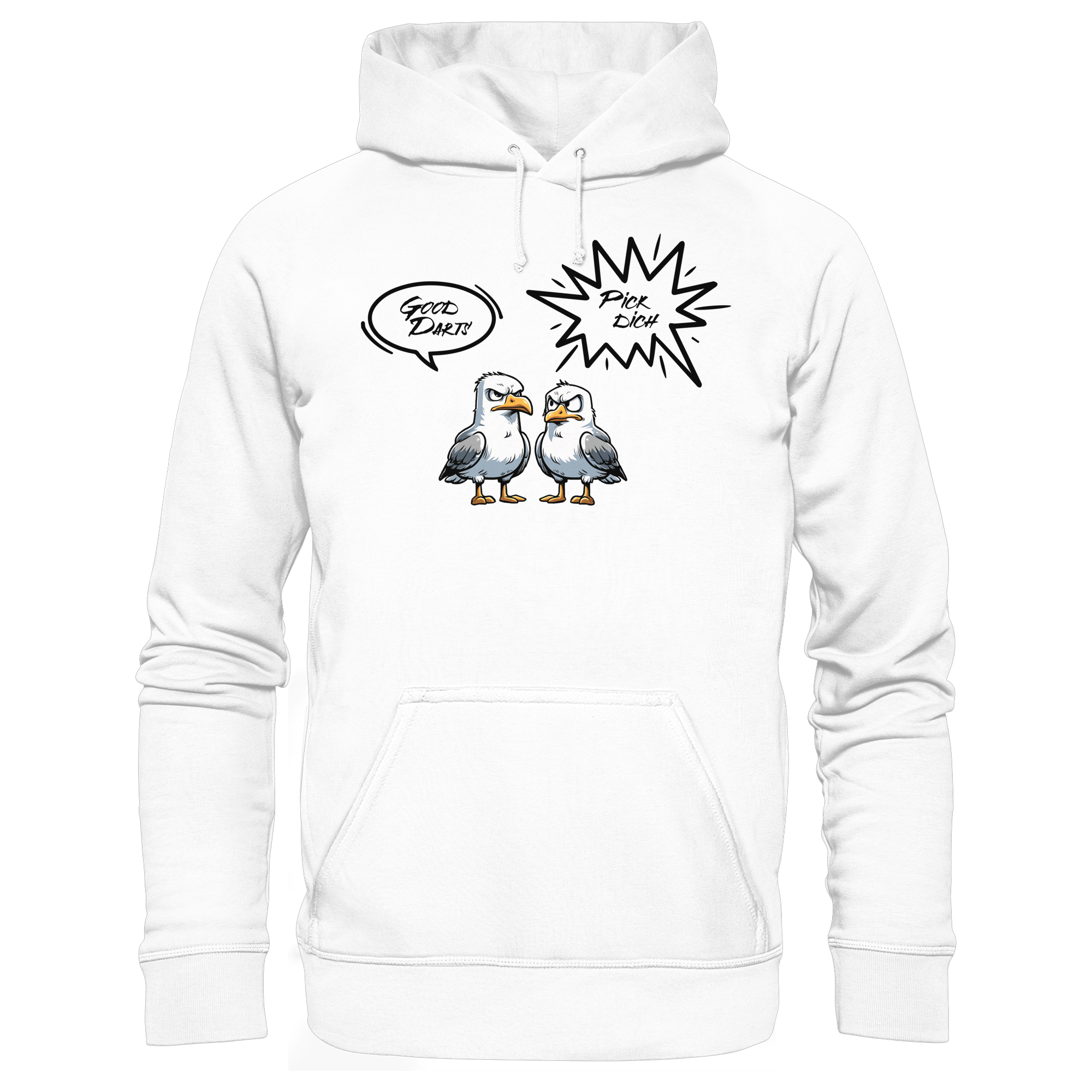 Darts-Hoodie Motiv "Pick Dich" (Druck vorne)