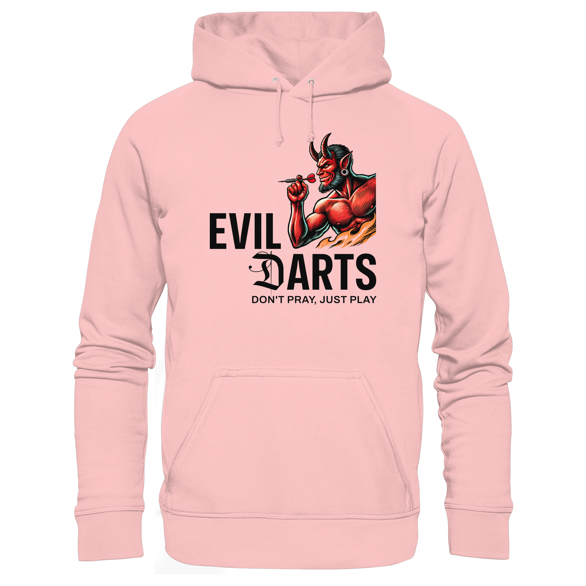 Darts-Hoodie Motiv "Evil Darts" (Druck vorne)